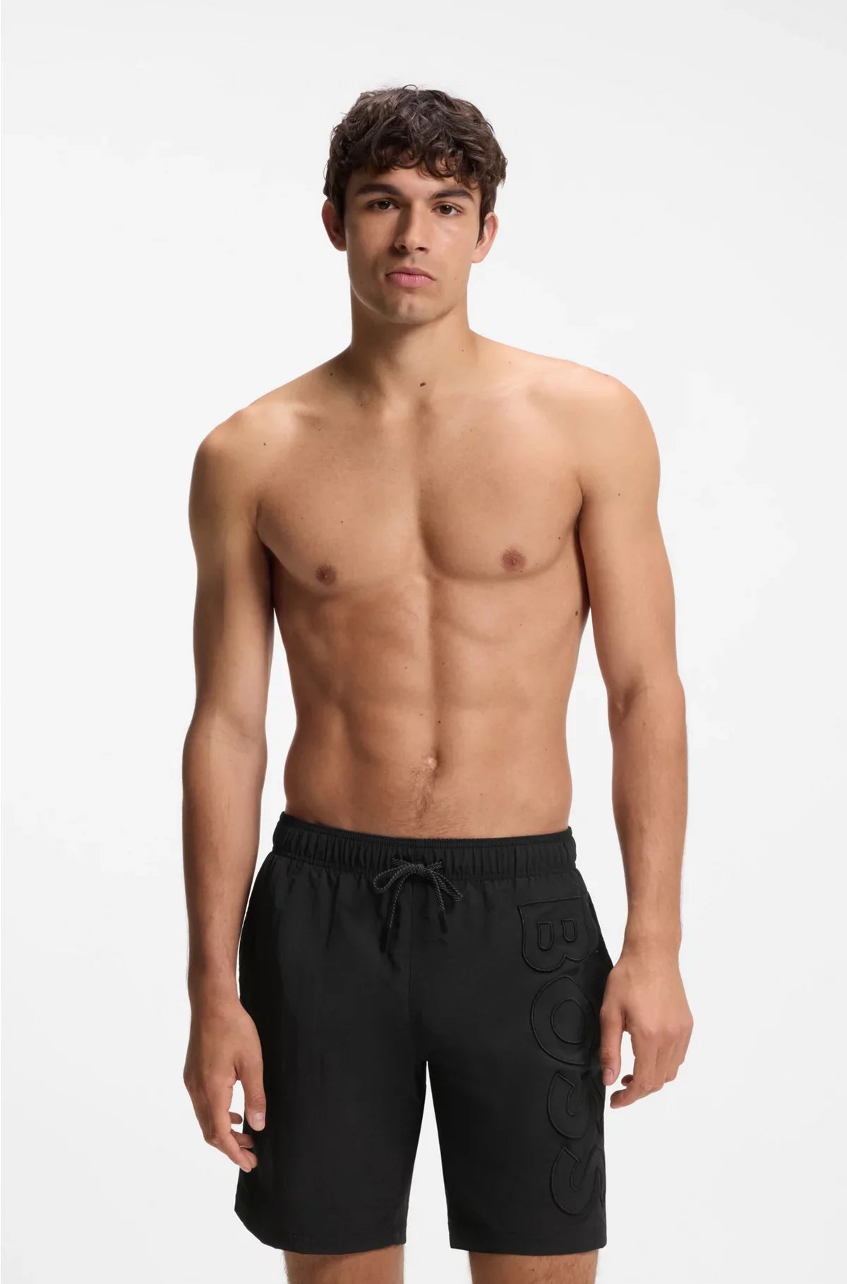 SWIM SHORTS WITH 3D EMBROIDERED LOGO