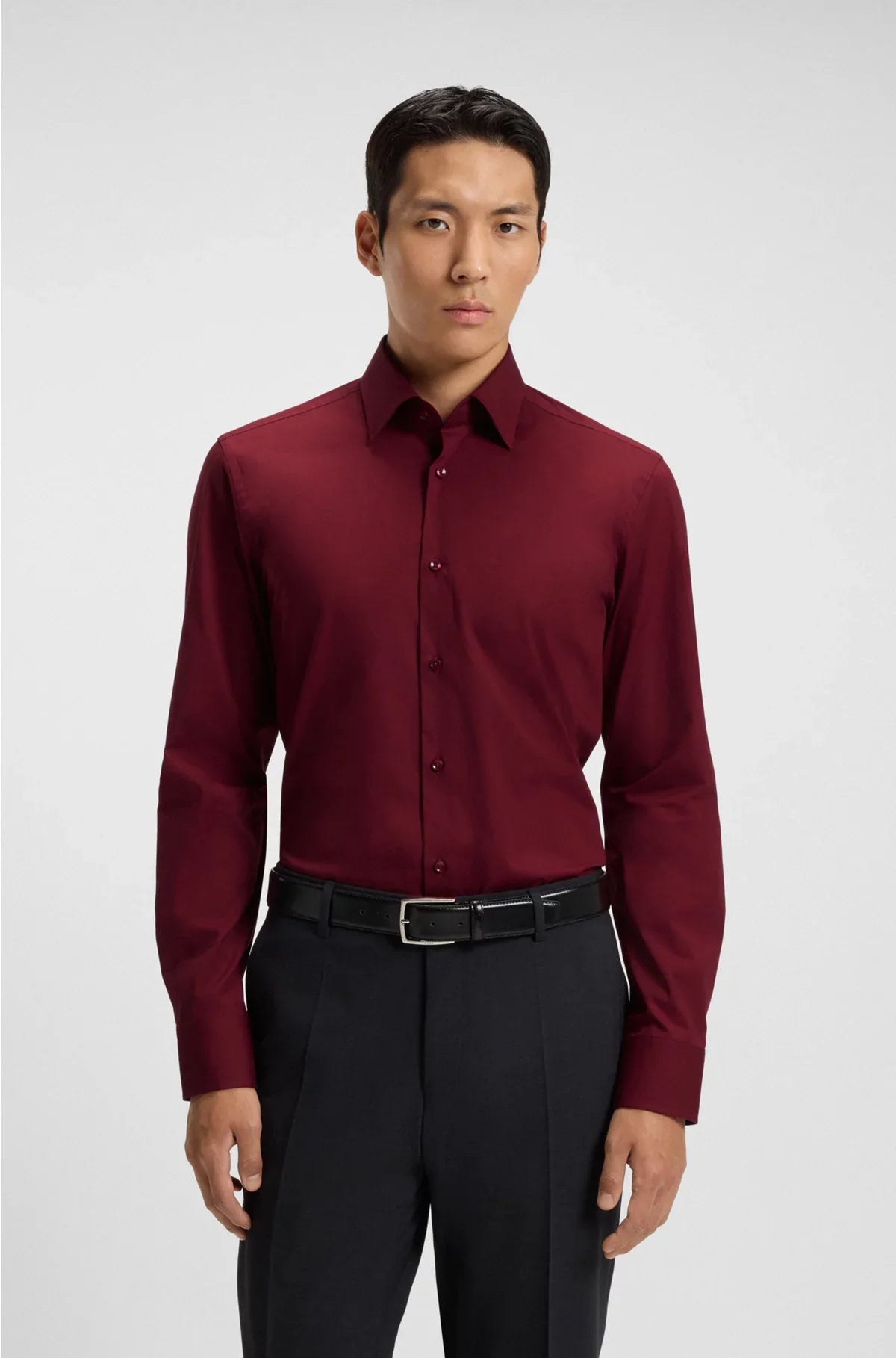 SLIM-FIT SHIRT IN EASY-IRON STRETCH-COTTON POPLIN