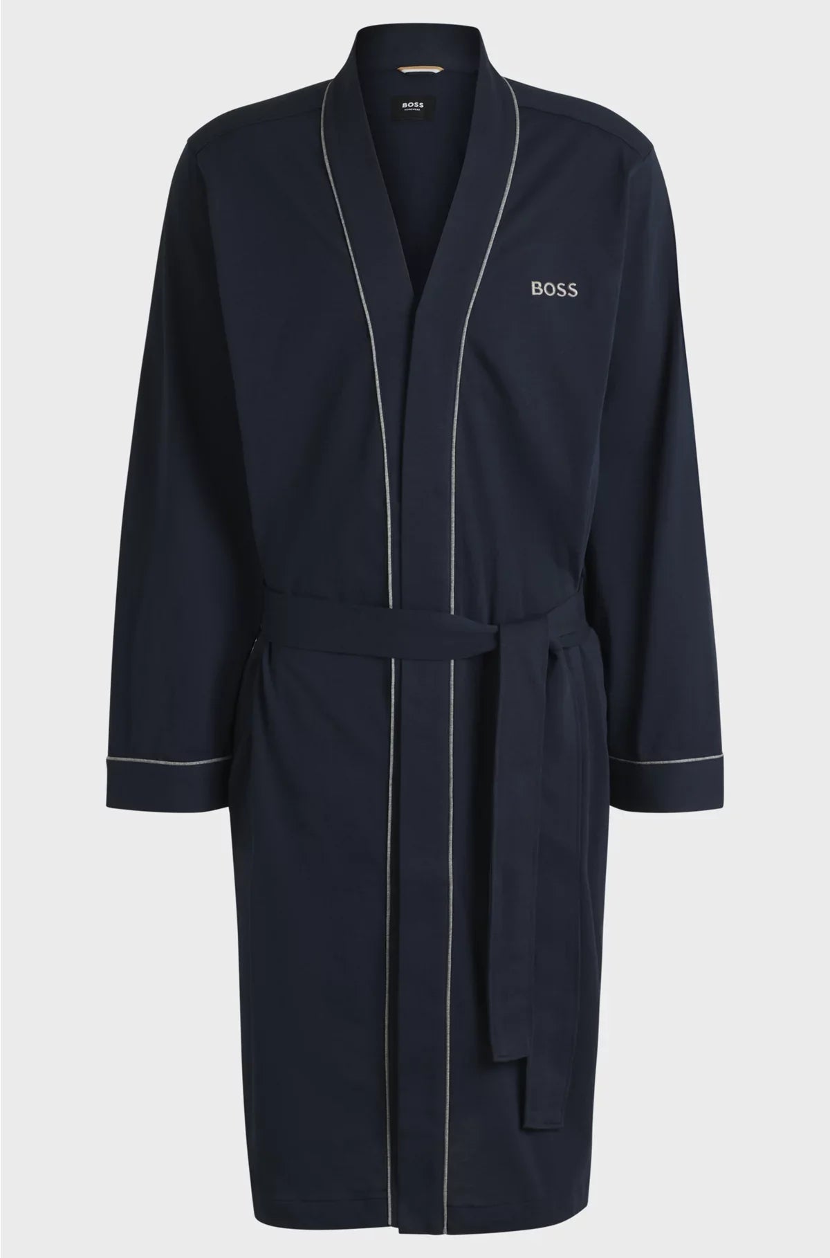 LOGO-EMBROIDERED DRESSING GOWN IN COTTON JERSEY