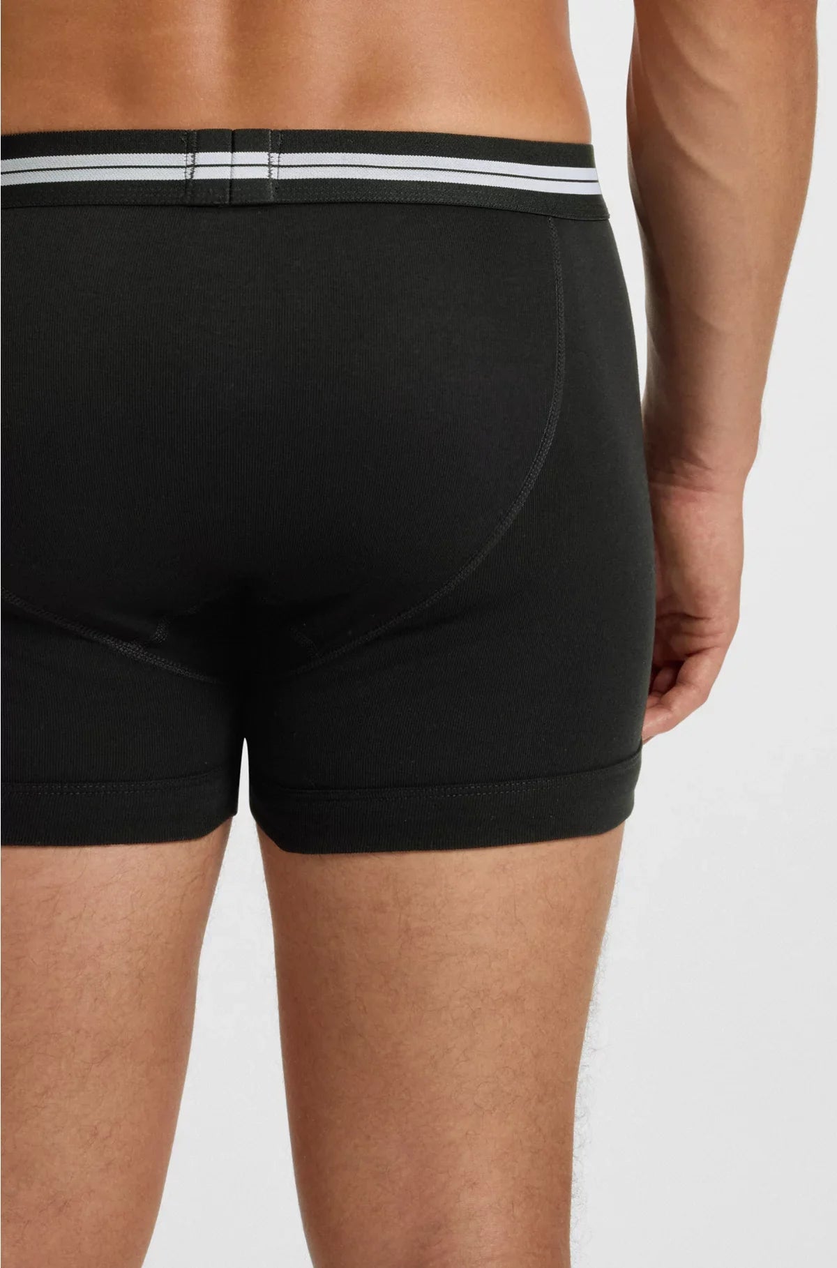 BUTTON-FLY COTTON TRUNKS WITH LOGO WAISTBAND