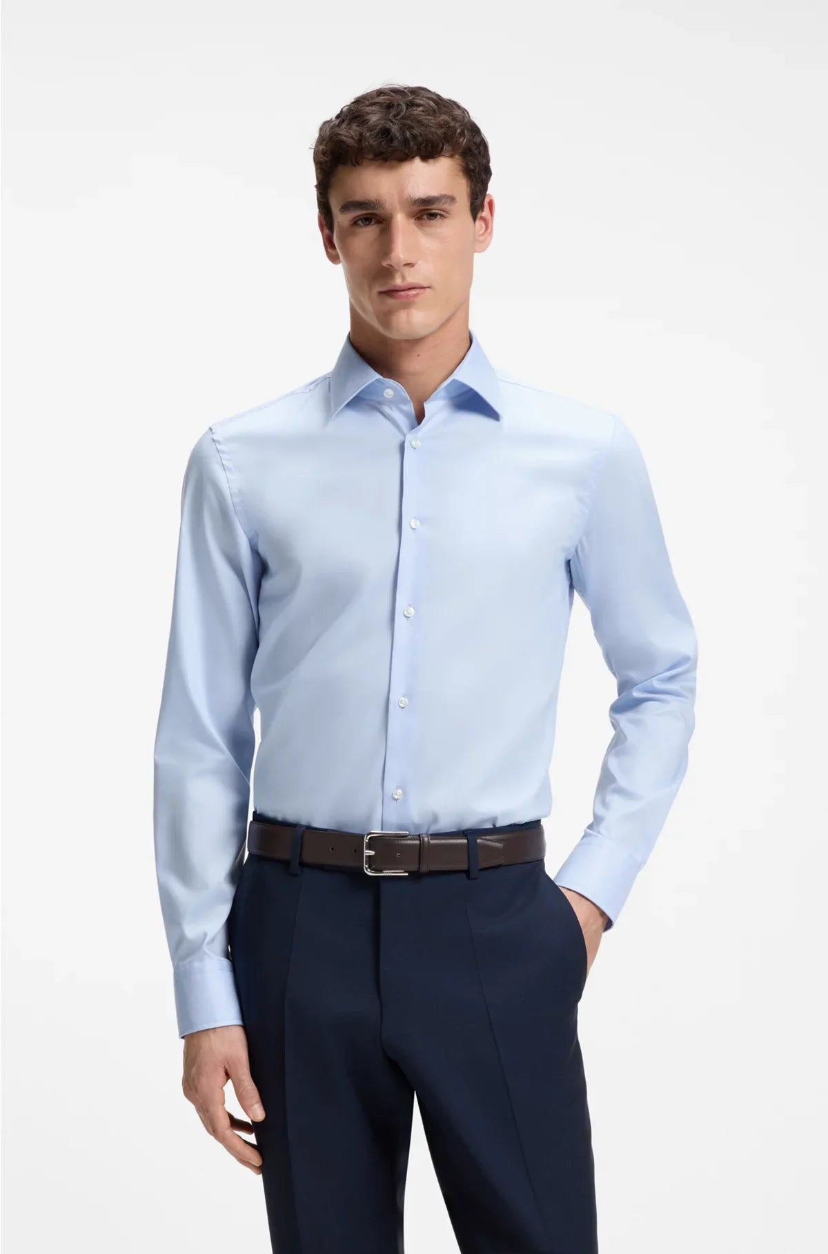 SLIM-FIT SHIRT IN EASY-IRON COTTON POPLIN