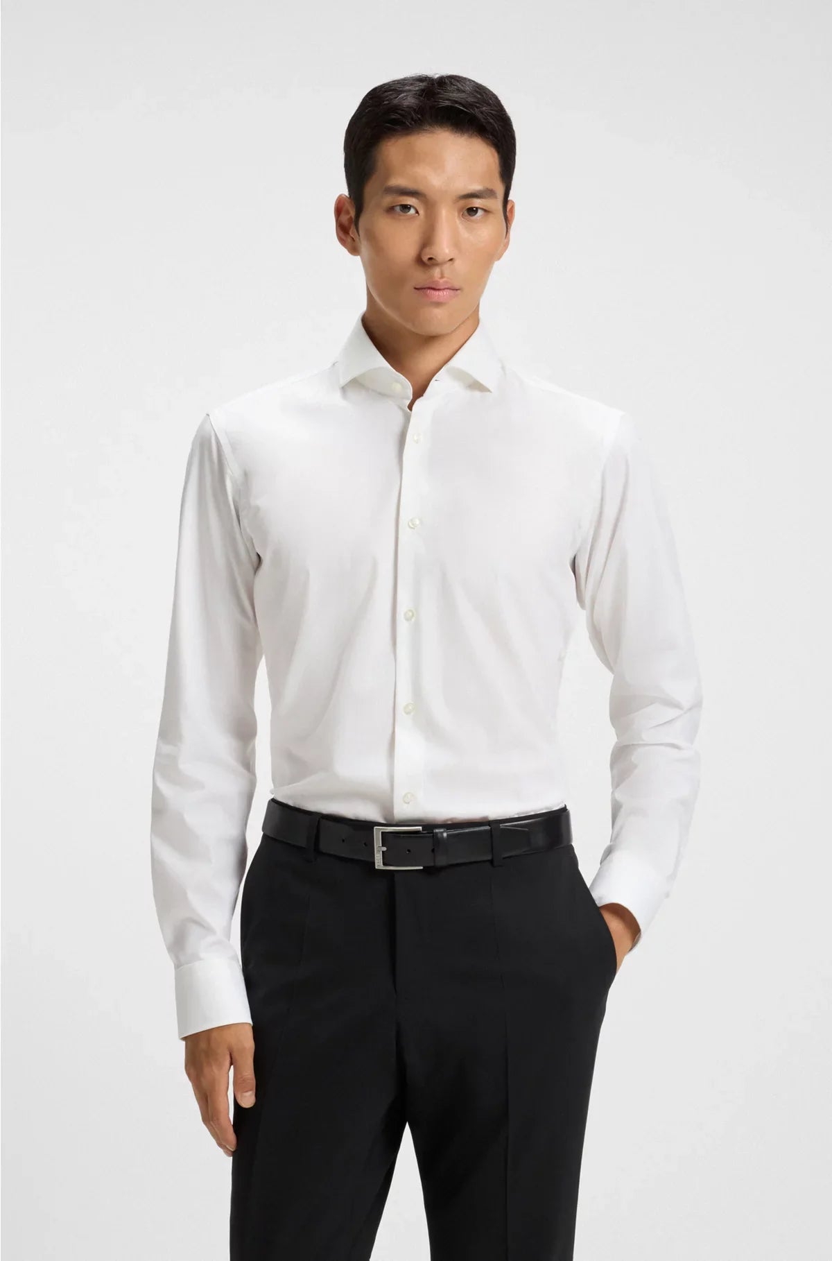 REGULAR-FIT SHIRT IN STRETCH-COTTON TWILL