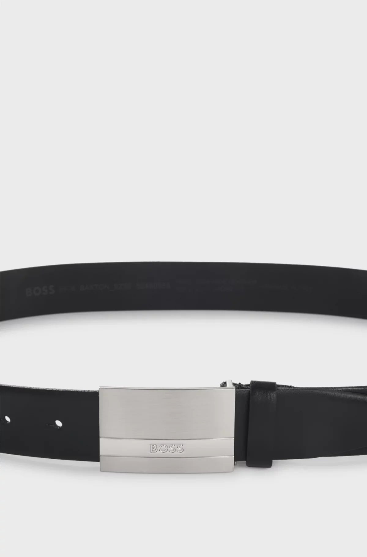 ITALIAN-LEATHER BELT WITH LOGO-PLAQUE BUCKLE
