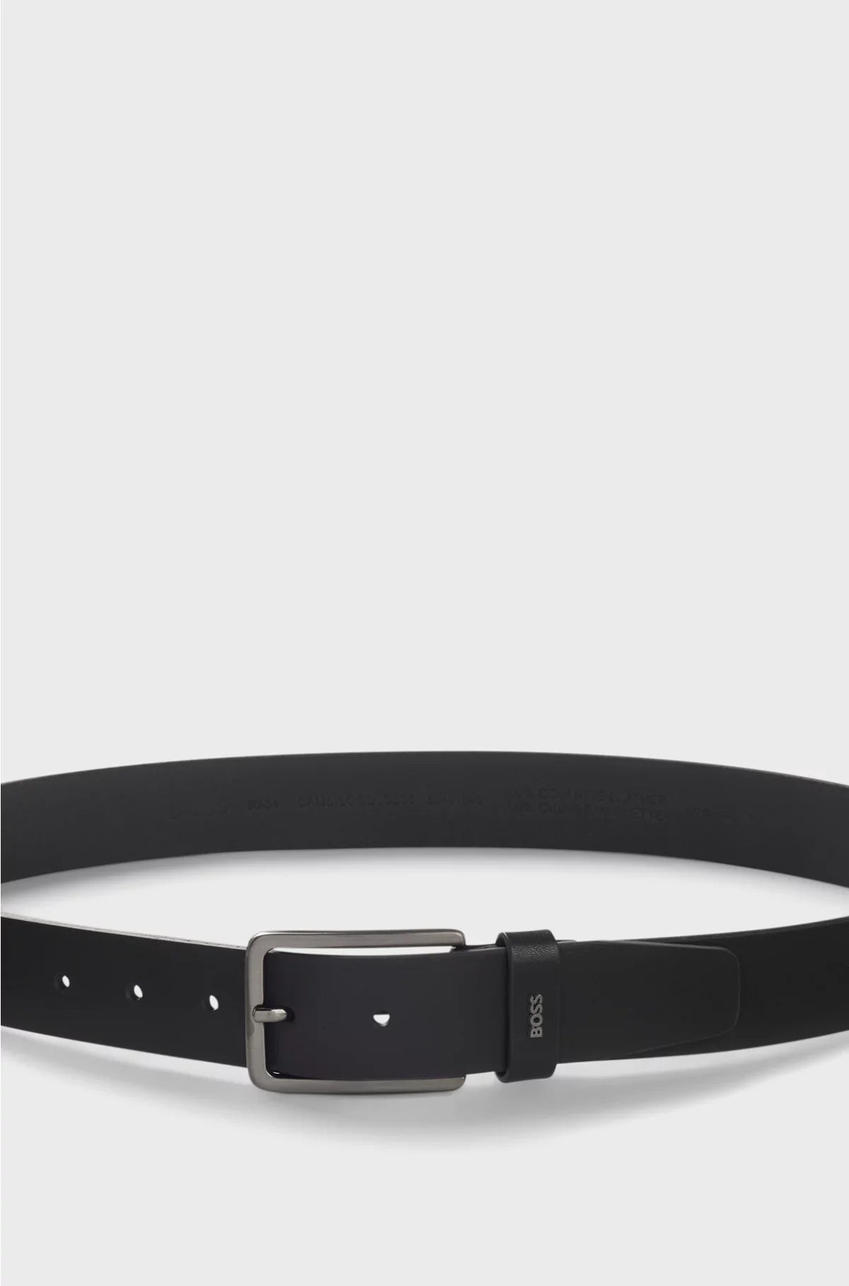 LEATHER BELT WITH LOGO-LETTERING KEEPER