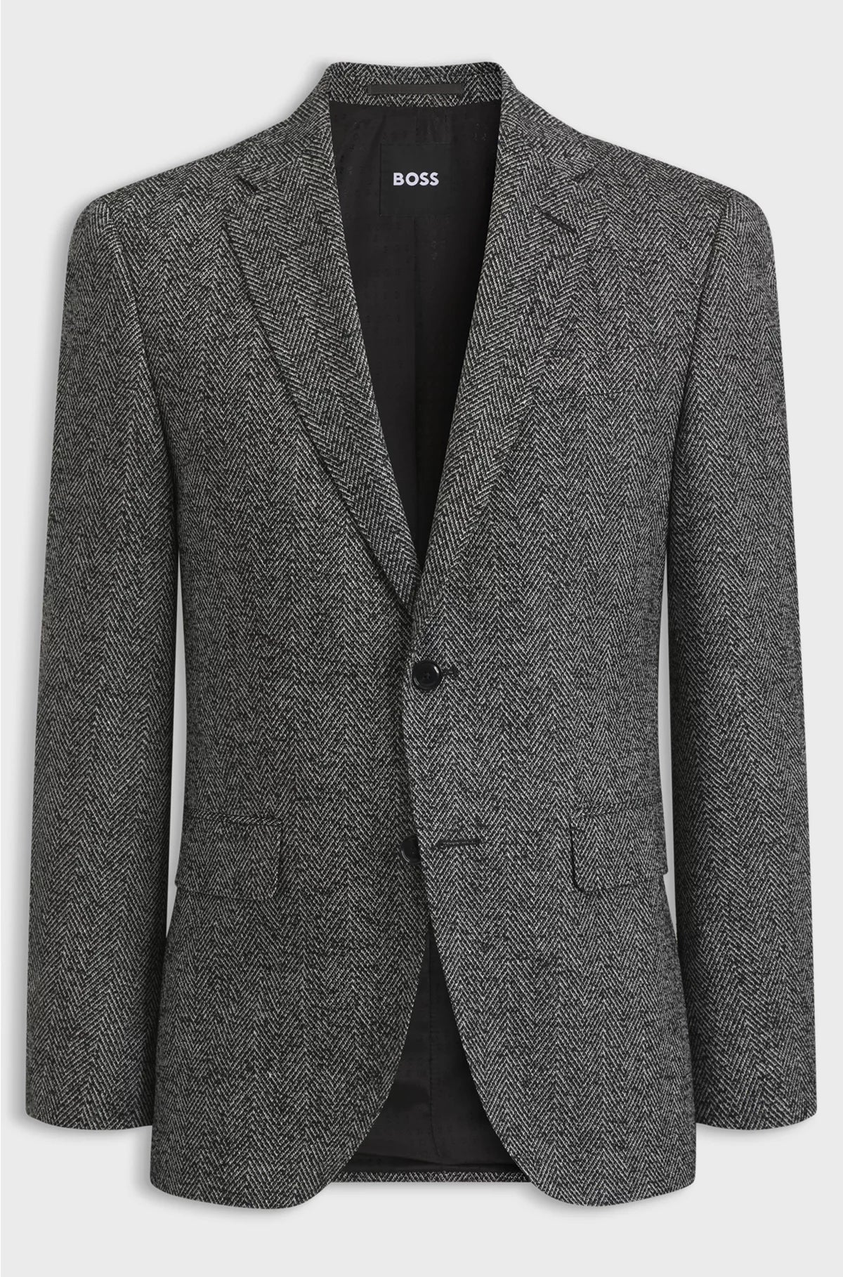 REGULAR-FIT JACKET IN A HERRINGBONE WOOL BLEND