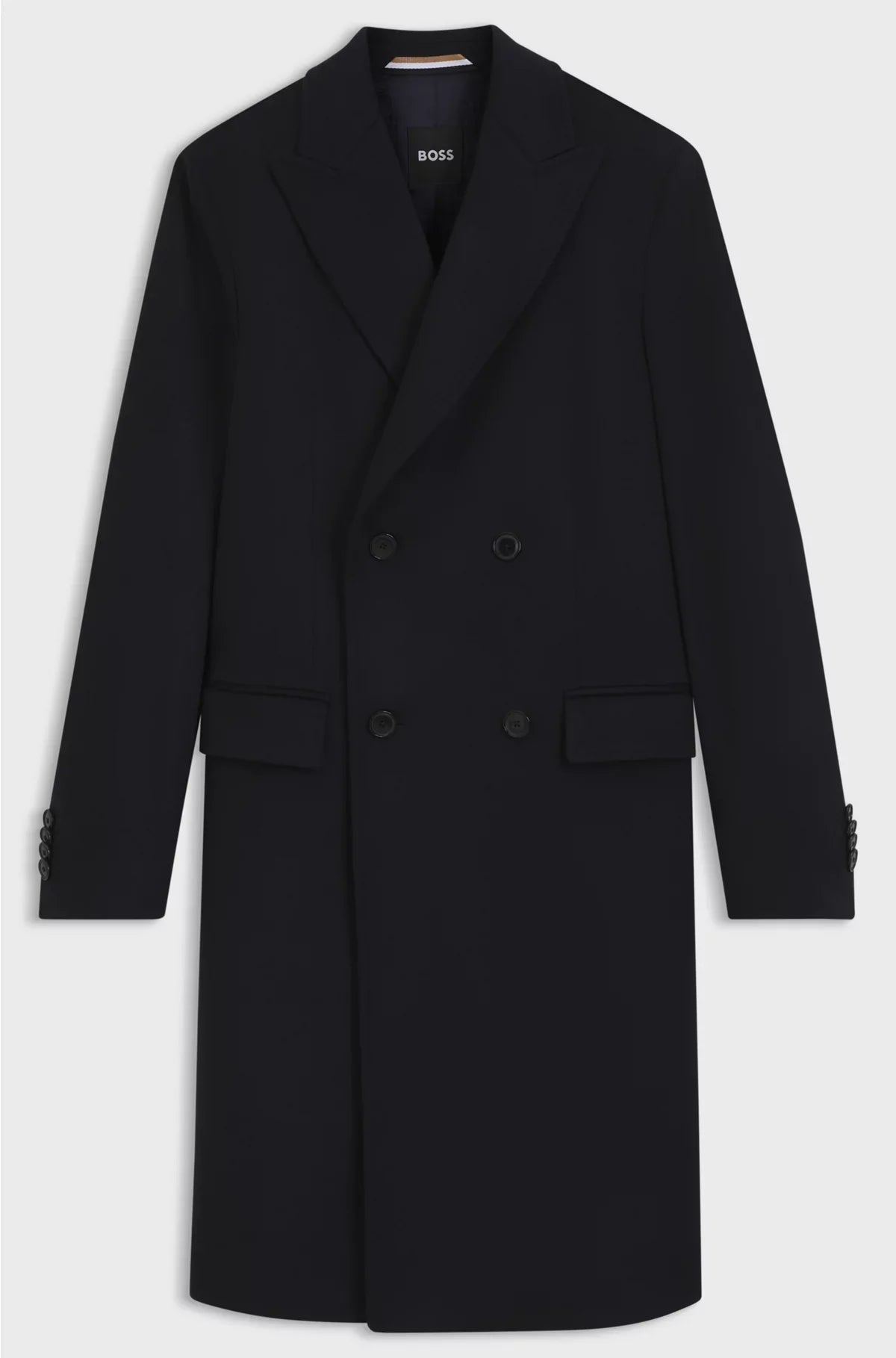 DOUBLE-BREASTED COAT IN WOOL AND CASHMERE