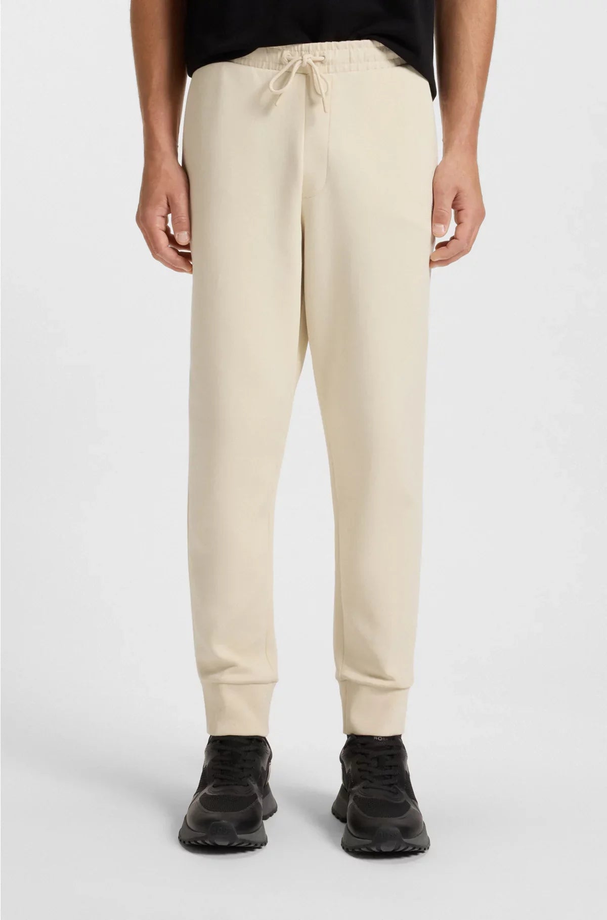 STRETCH-COTTON TRACKSUIT BOTTOMS WITH LOGO PRINT