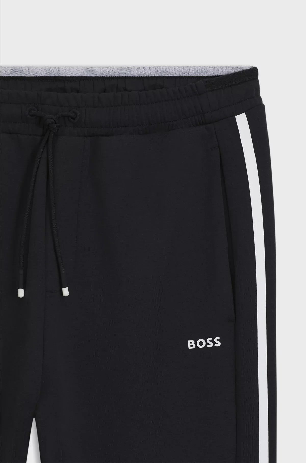 STRETCH-COTTON TRACKSUIT BOTTOMS WITH STRIPE INSERT