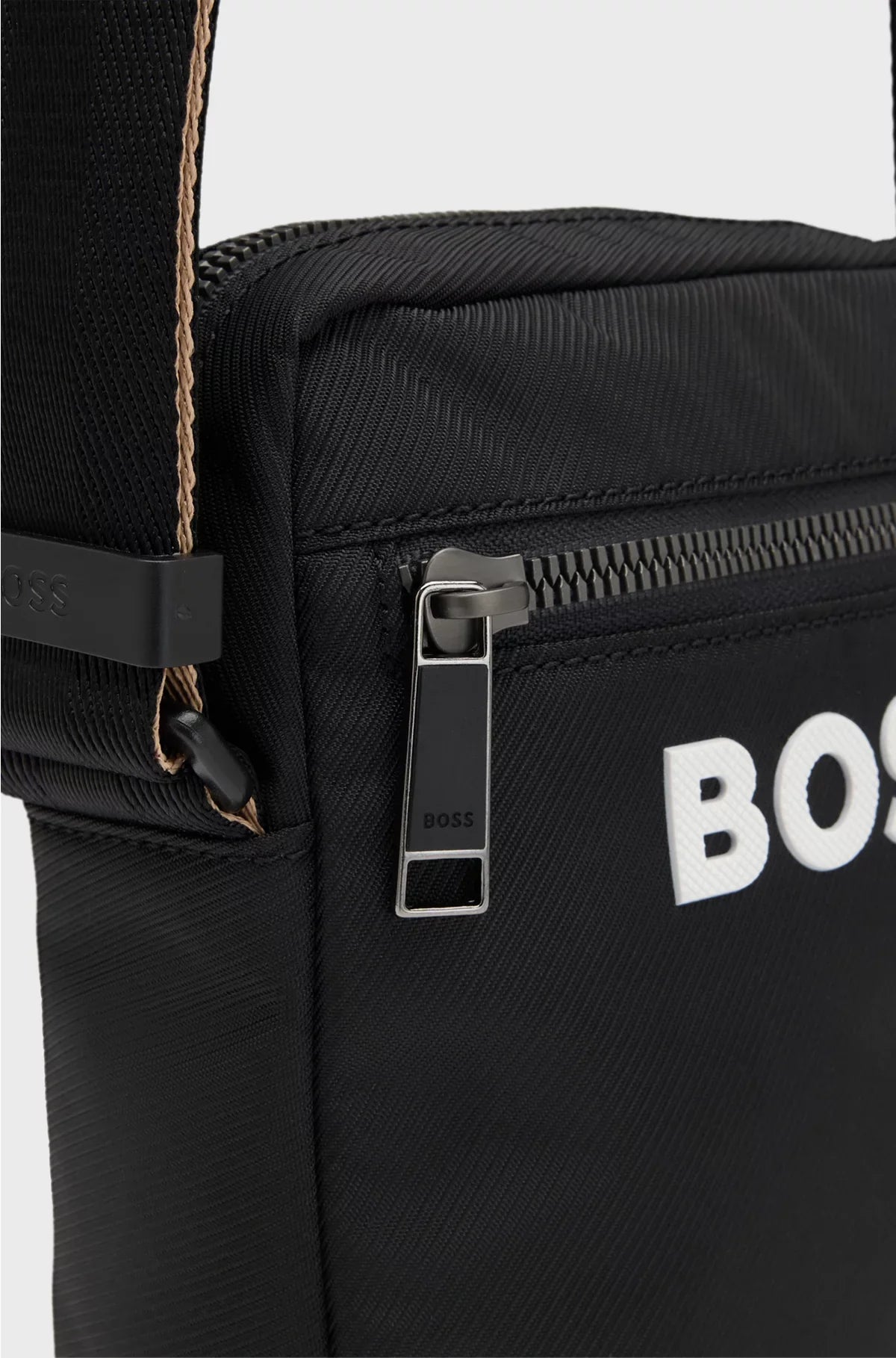 CROSSBODY BAG WITH CONTRAST LOGO AND SIGNATURE-STRIPE STRAP