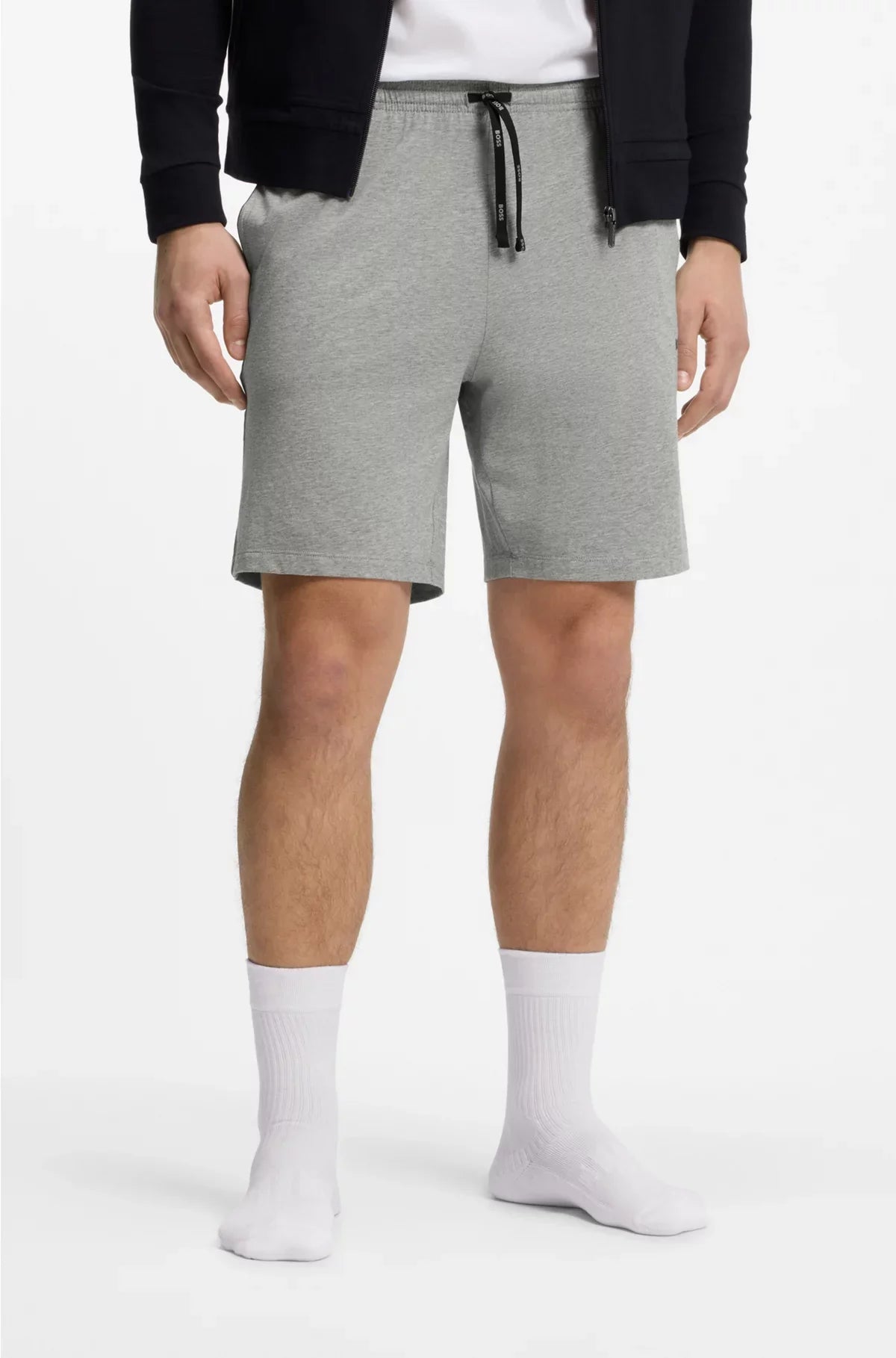 LOGO-EMBROIDERED SHORTS IN STRETCH-COTTON JERSEY