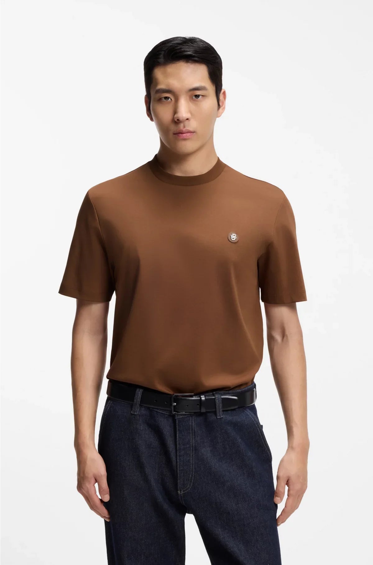 T-SHIRT REGULAR FIT IN COTONE CON MONOGRAMMA B DOPPIA