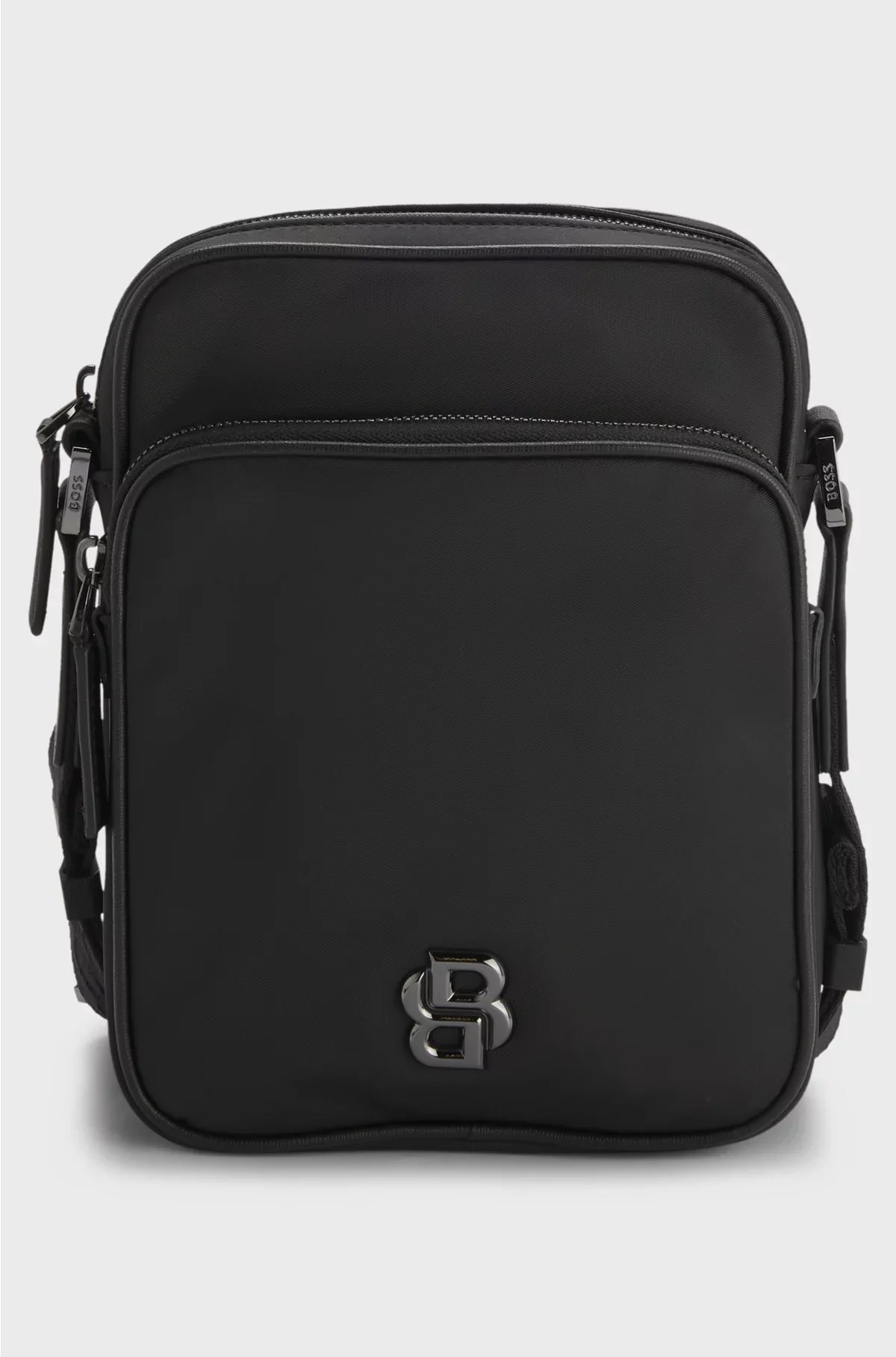 TWILL REPORTER BAG WITH DOUBLE B MONOGRAM