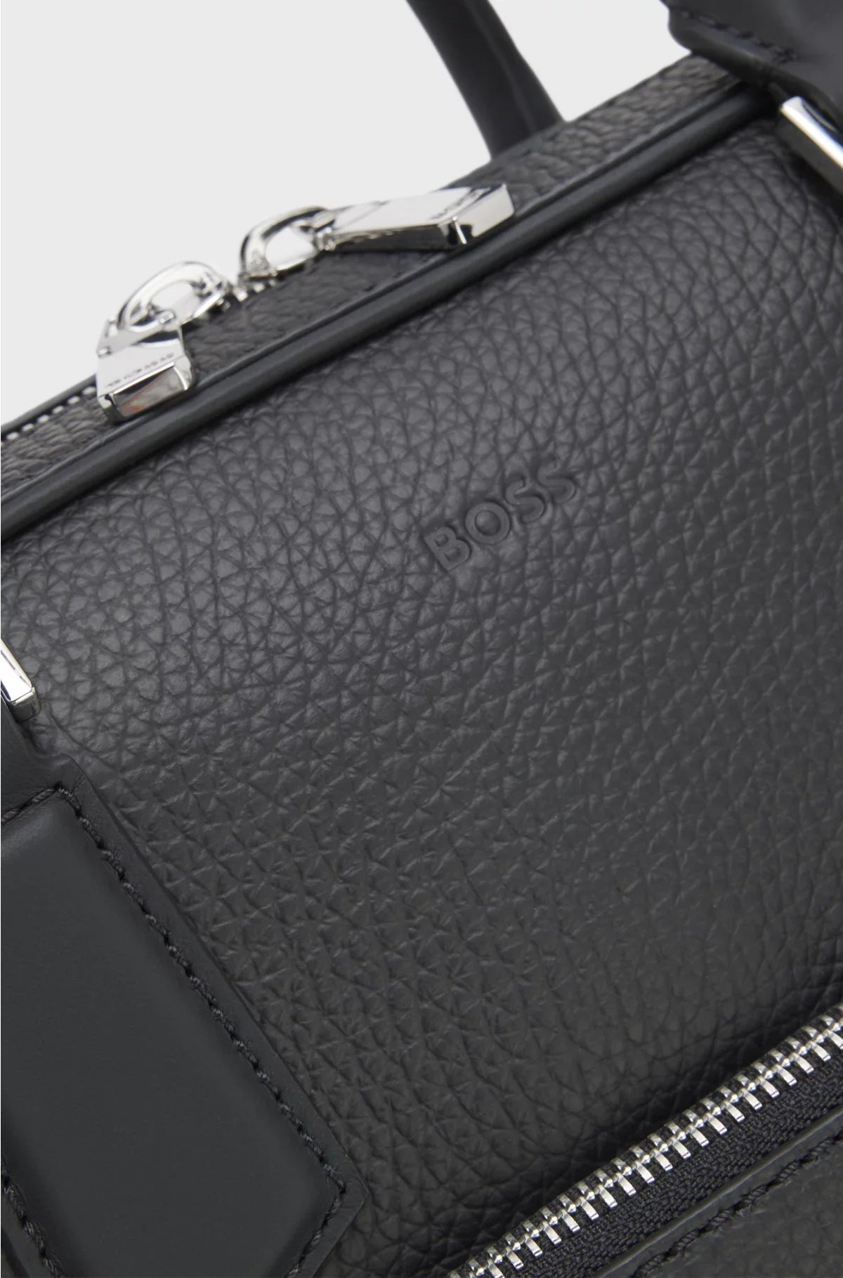 GRAINED ITALIAN-LEATHER DOCUMENT CASE WITH EMBOSSED LOGO
