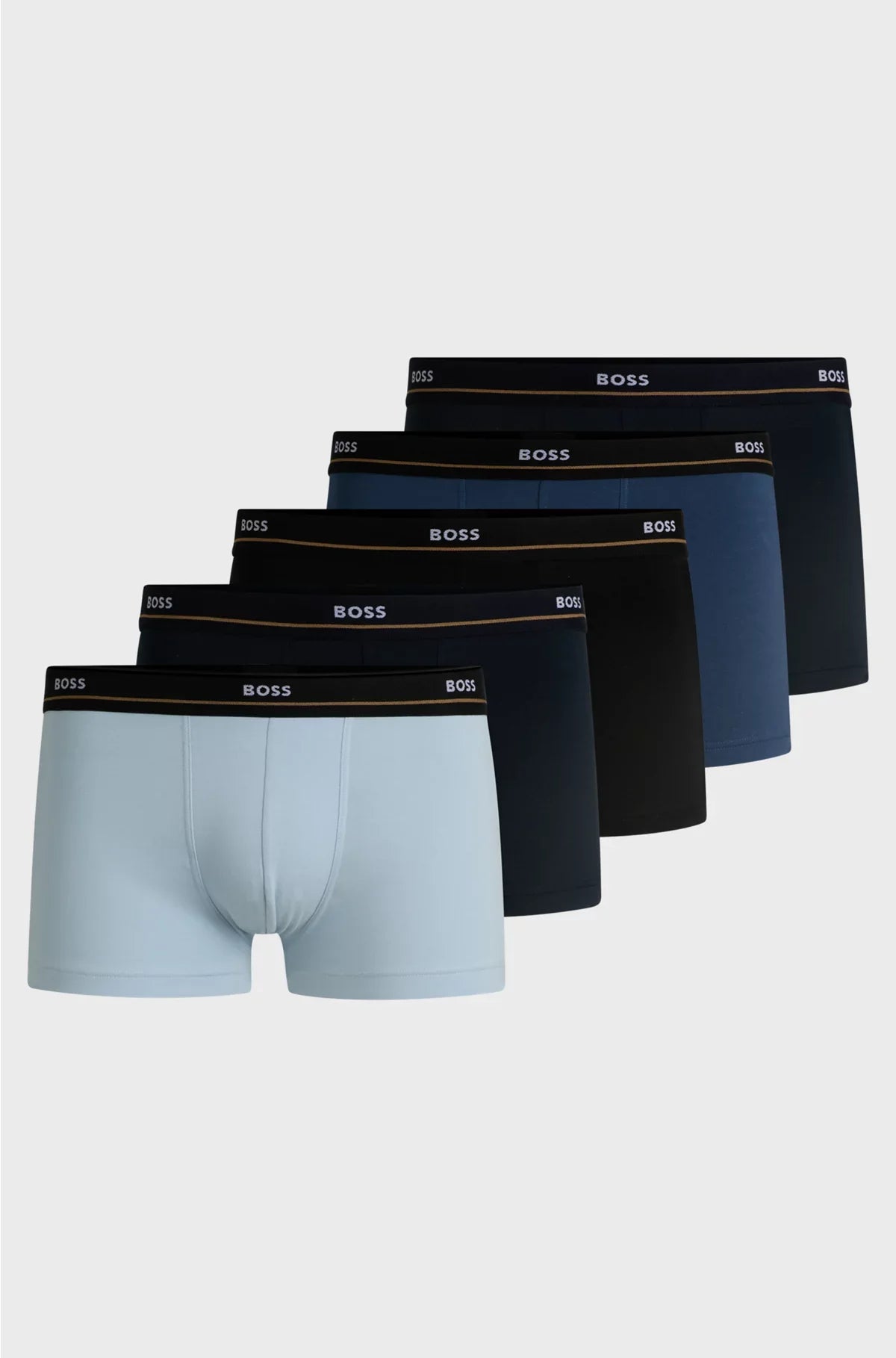 FIVE-PACK OF STRETCH-COTTON TRUNKS WITH LOGO WAISTBANDS