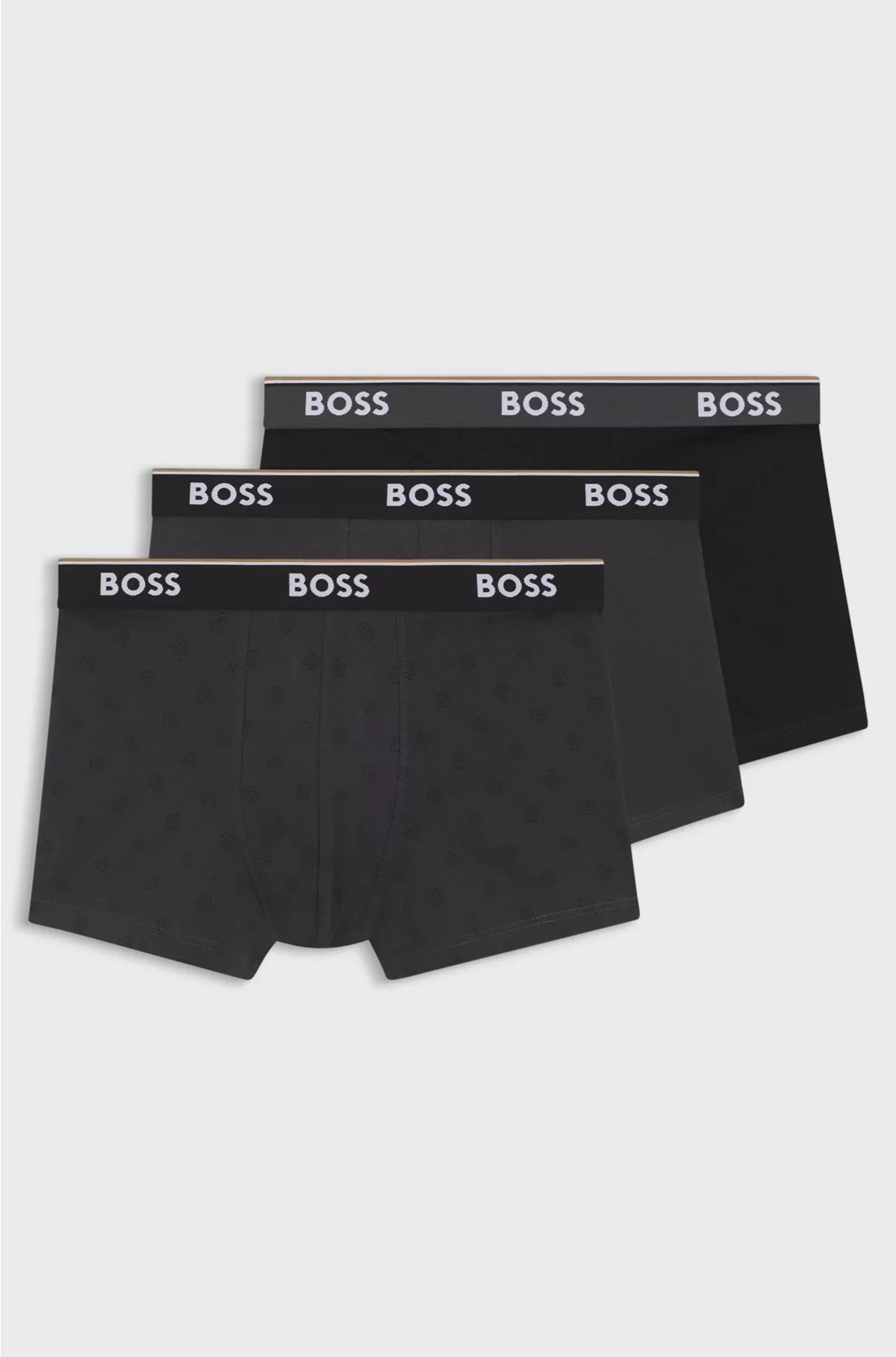 THREE-PACK OF LOGO-WAISTBAND TRUNKS IN STRETCH COTTON