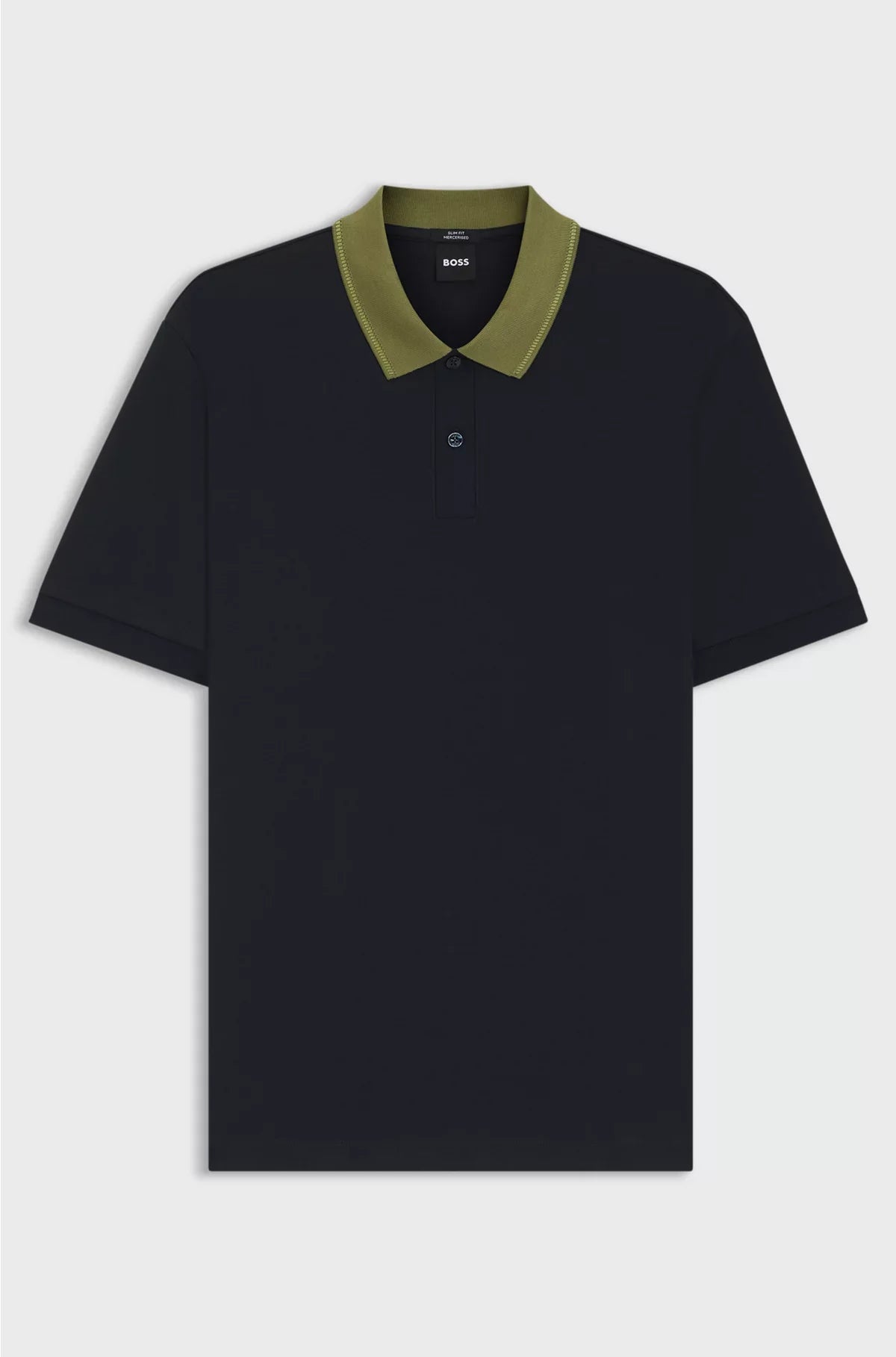 MERCERISED-COTTON SLIM-FIT POLO SHIRT WITH COLLAR STRIPE