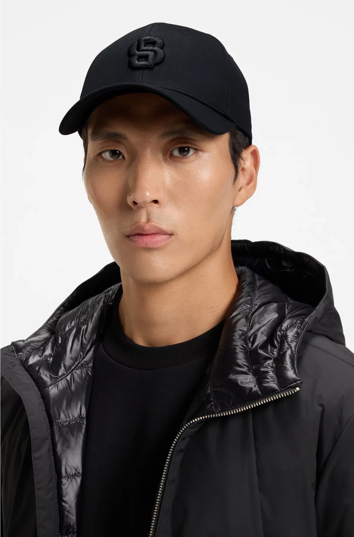 COTTON-TWILL CAP WITH EMBROIDERED DOUBLE B MONOGRAM
