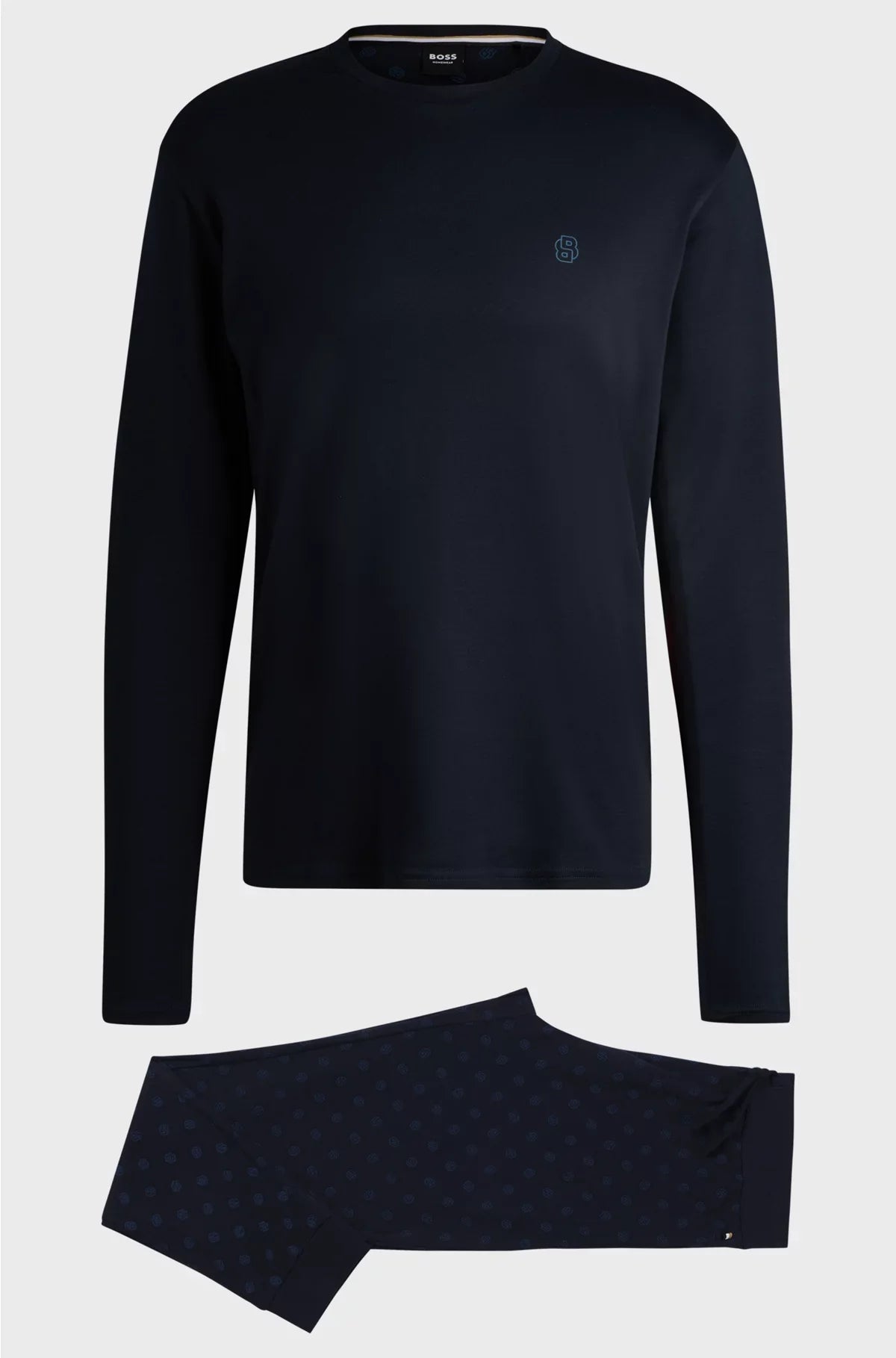 INTERLOCK-COTTON PYJAMAS WITH DOUBLE B MONOGRAMS