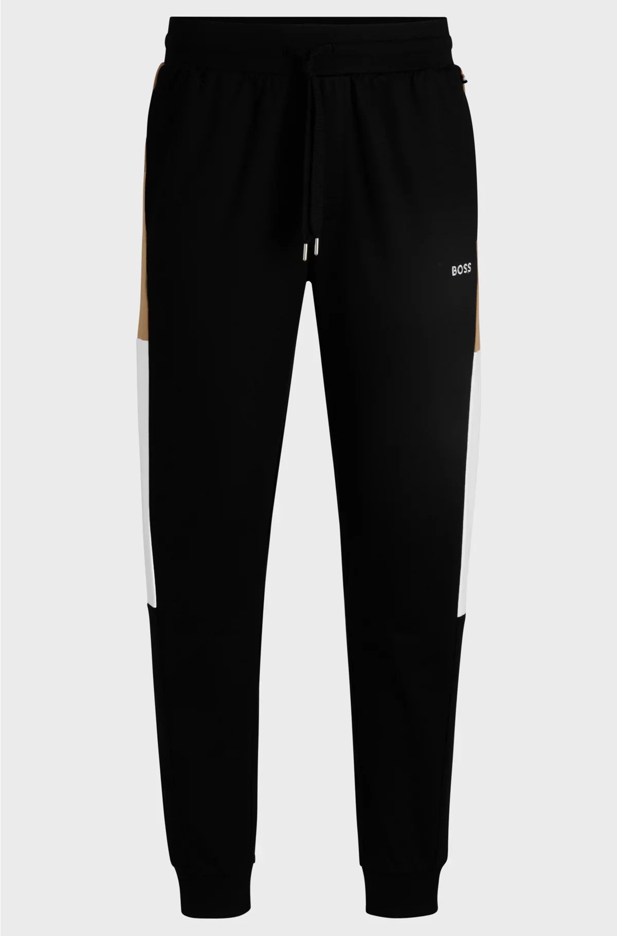 COTTON-TERRY TRACKSUIT BOTTOMS WITH CONTRAST SIDE PANELS
