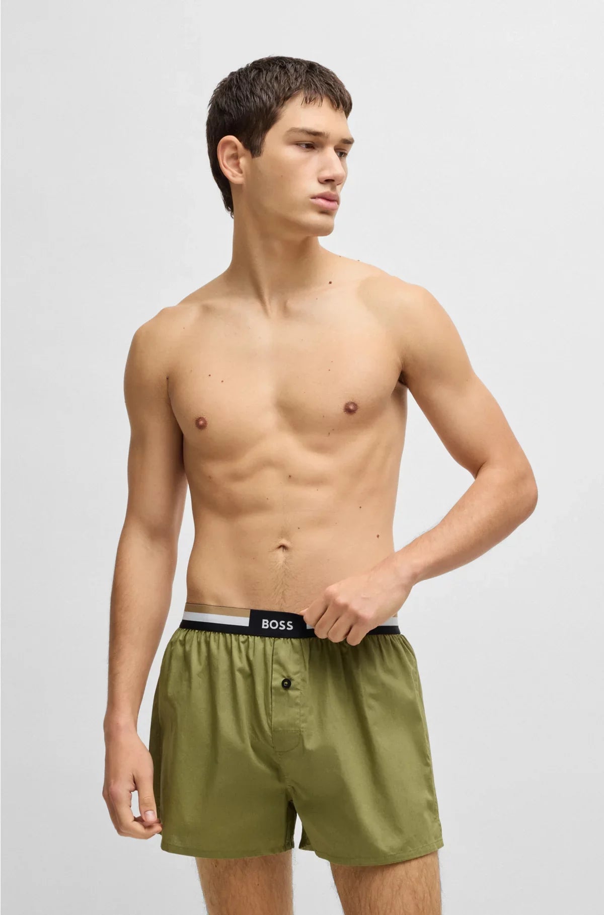 TWO-PACK OF COTTON PYJAMA SHORTS WITH LOGO WAISTBANDS
