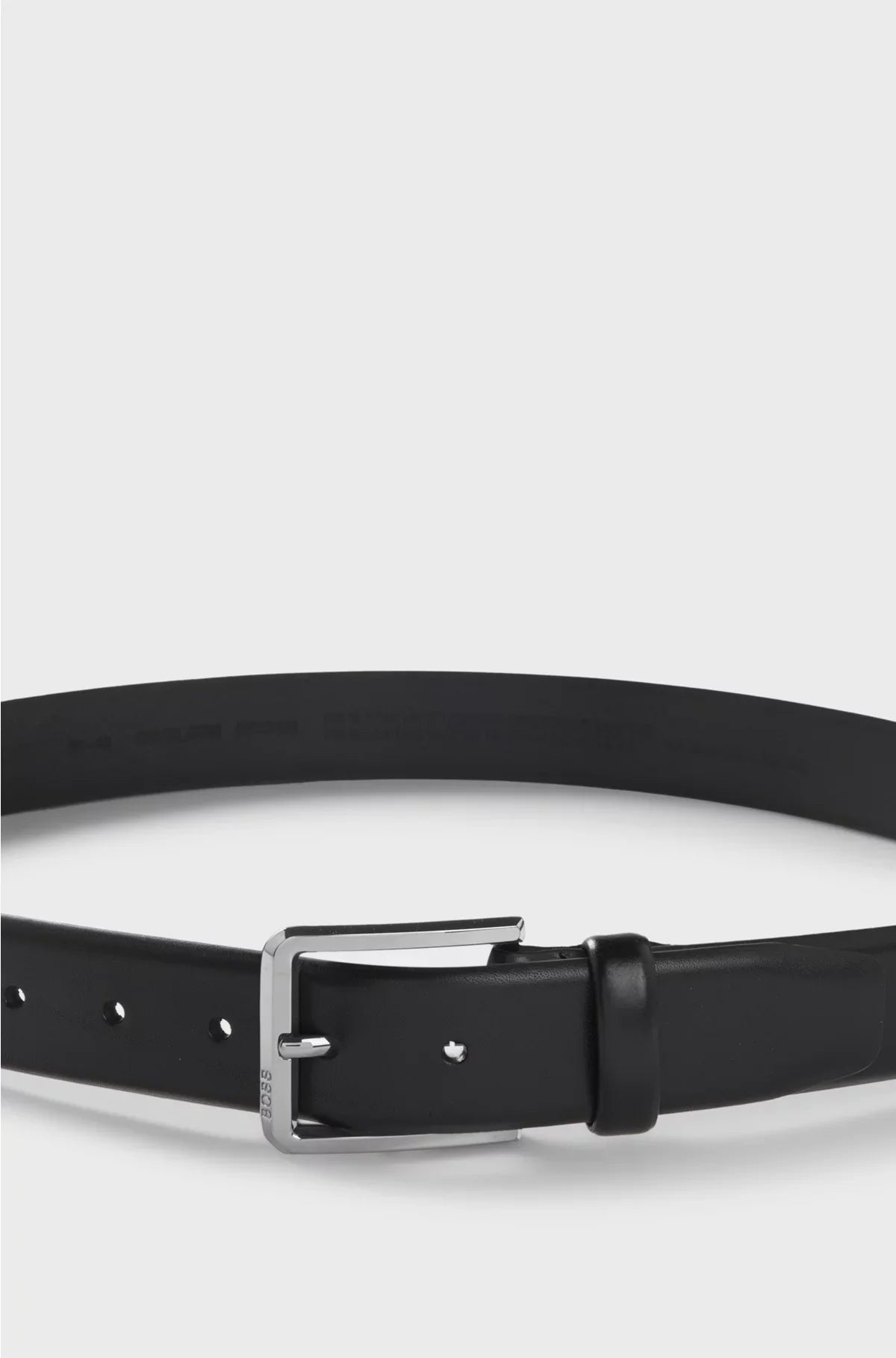ITALIAN-LEATHER BELT WITH POLISHED GUNMETAL BUCKLE