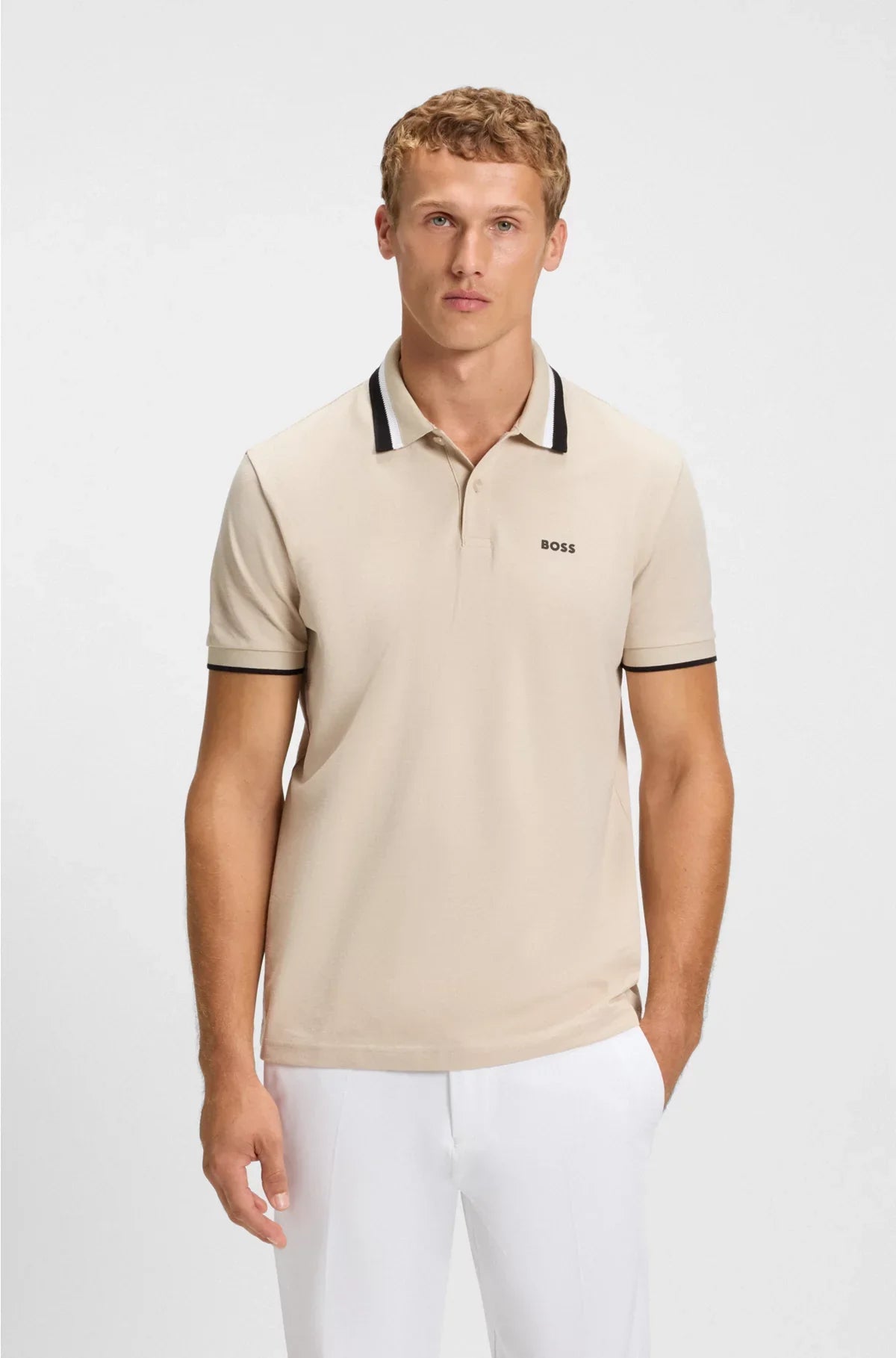PADDY ACTIVE POLO SHIRT WITH CONTRAST STRIPES