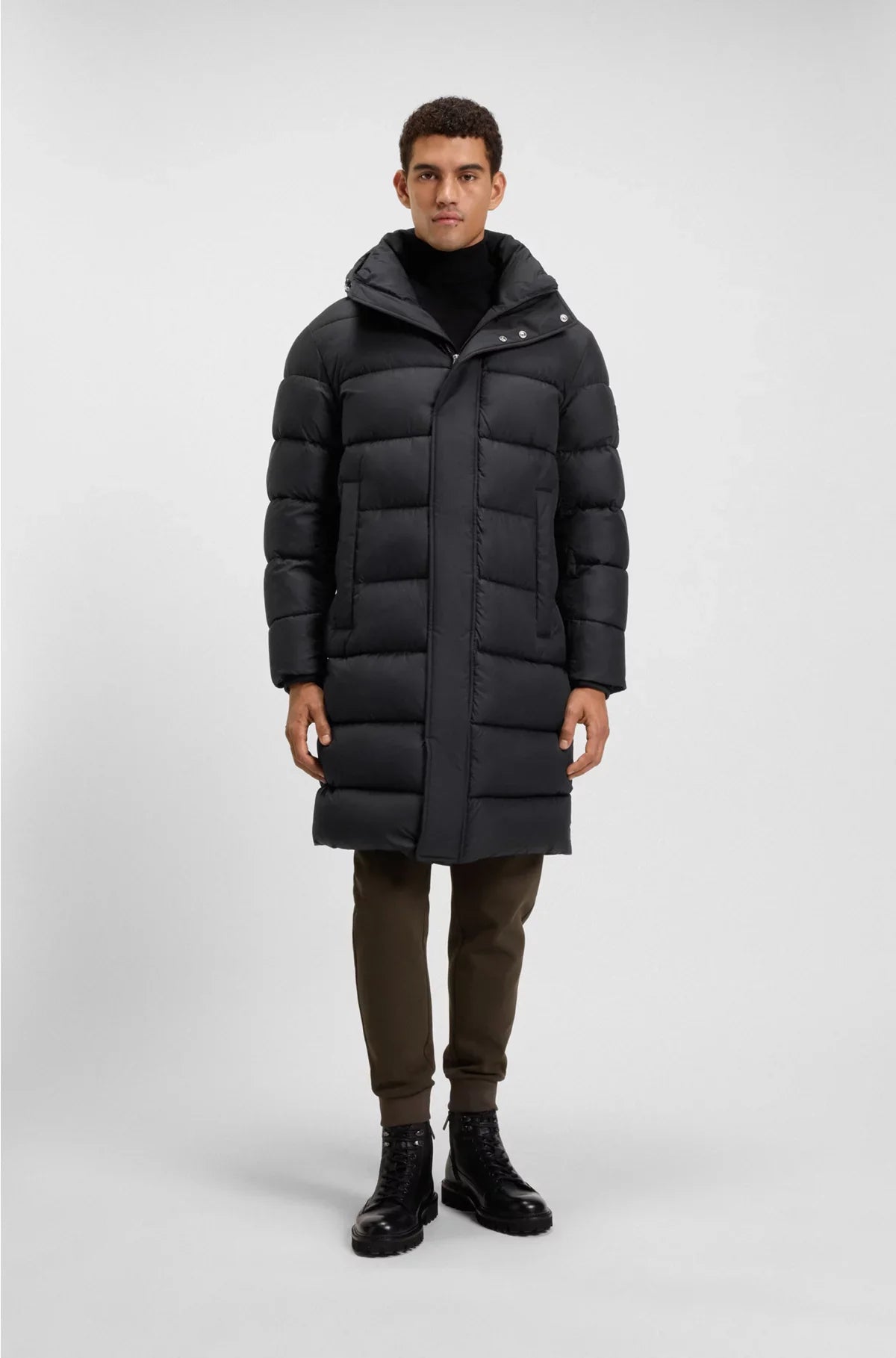 LONGLINE WATER-REPELLENT PADDED JACKET WITH HOOD