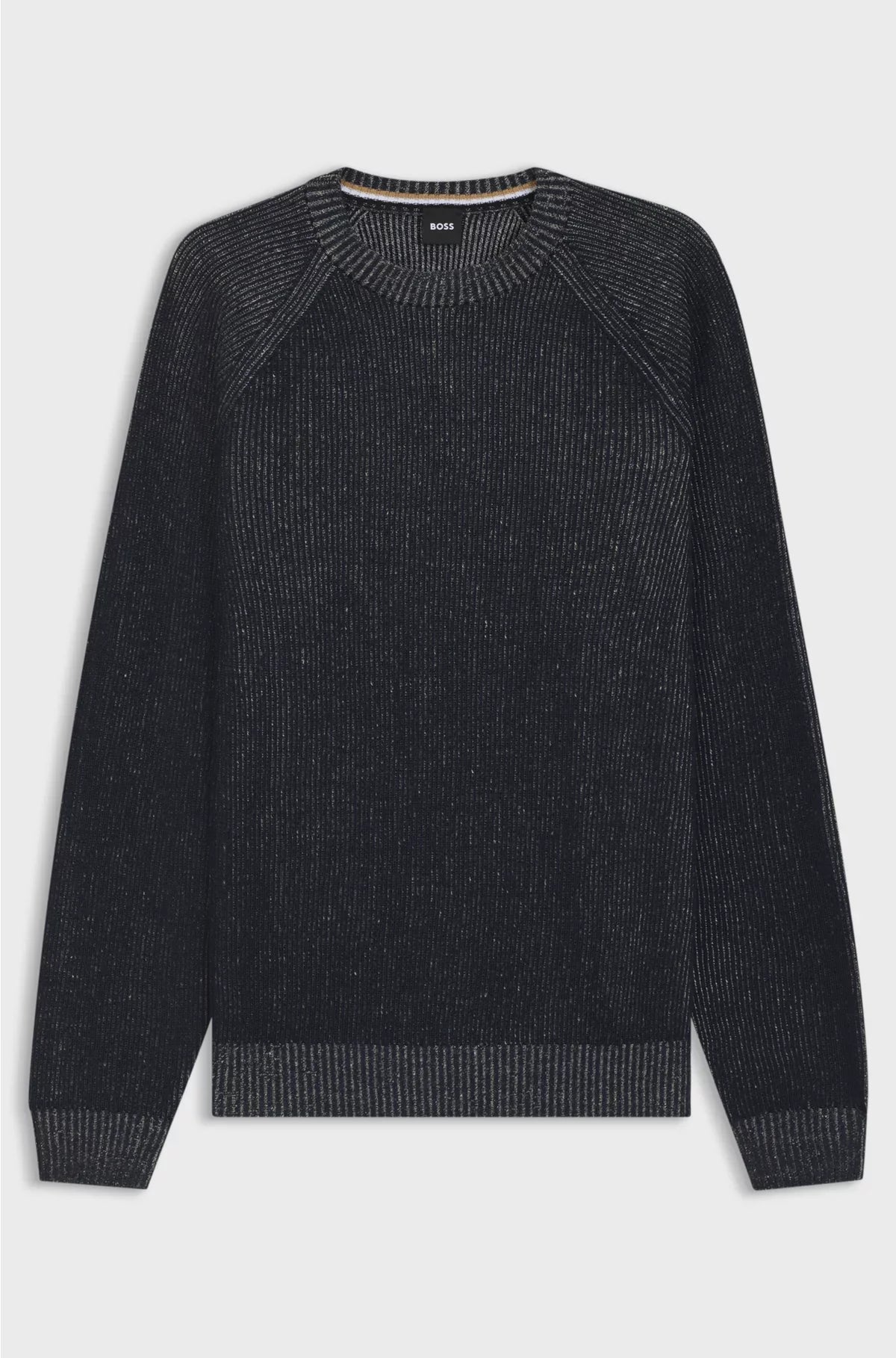 COTTON-LINEN SWEATER WITH STRIPED KNIT