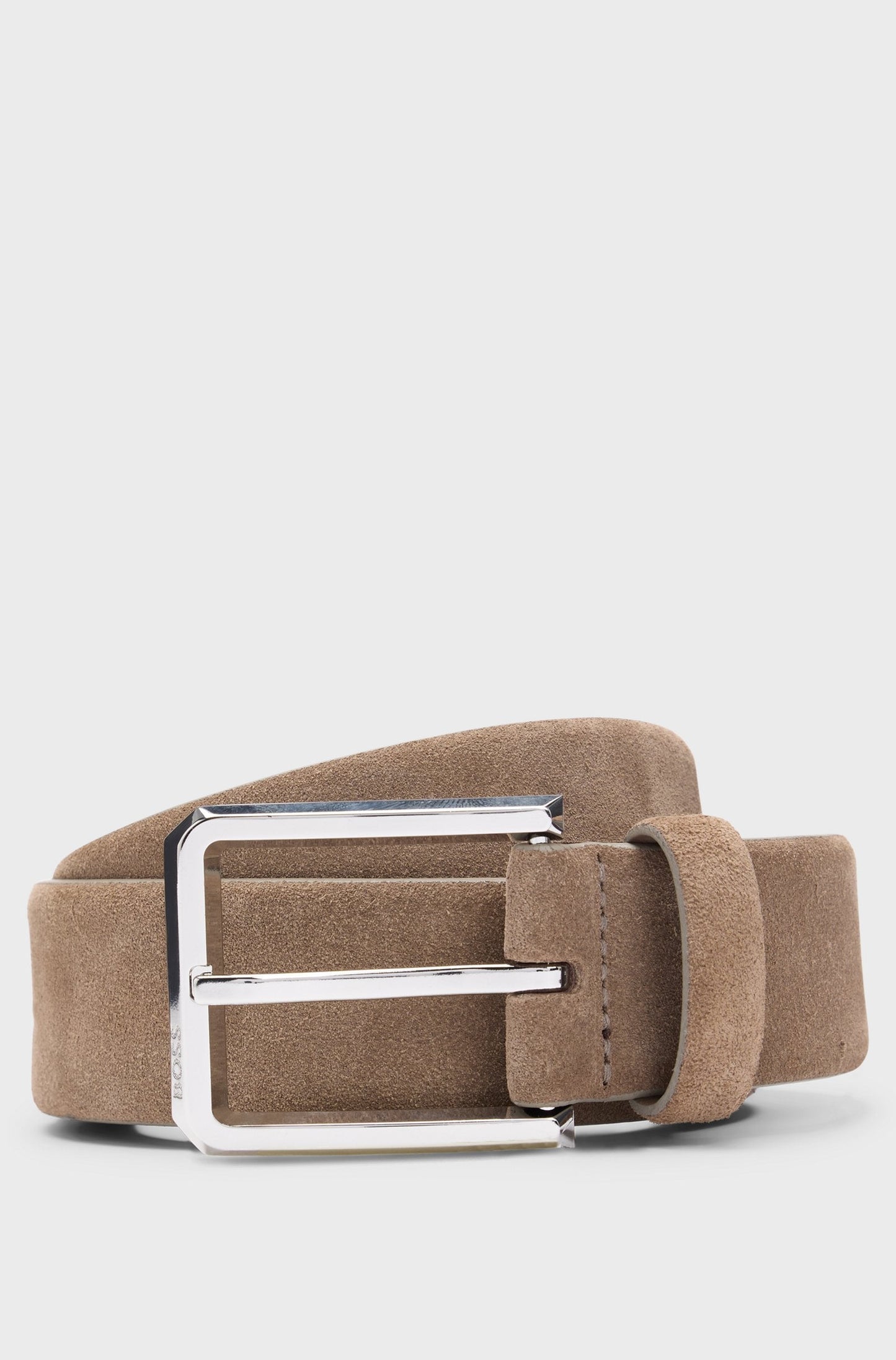 SUEDE BELT WITH SILVER-TONE BUCKLE