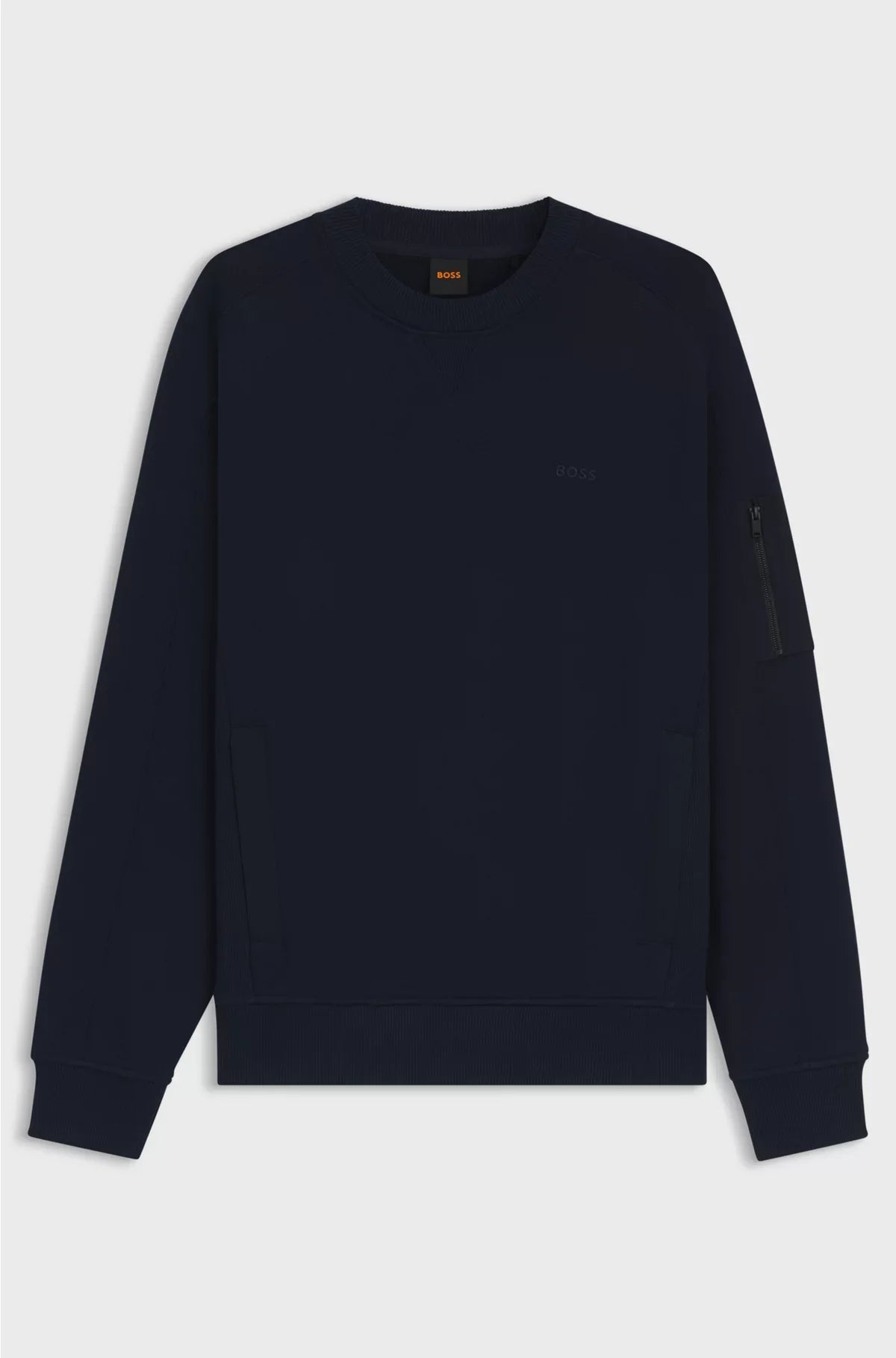 COTTON-BLEND SWEATSHIRT WITH ZIPPED SLEEVE POCKET