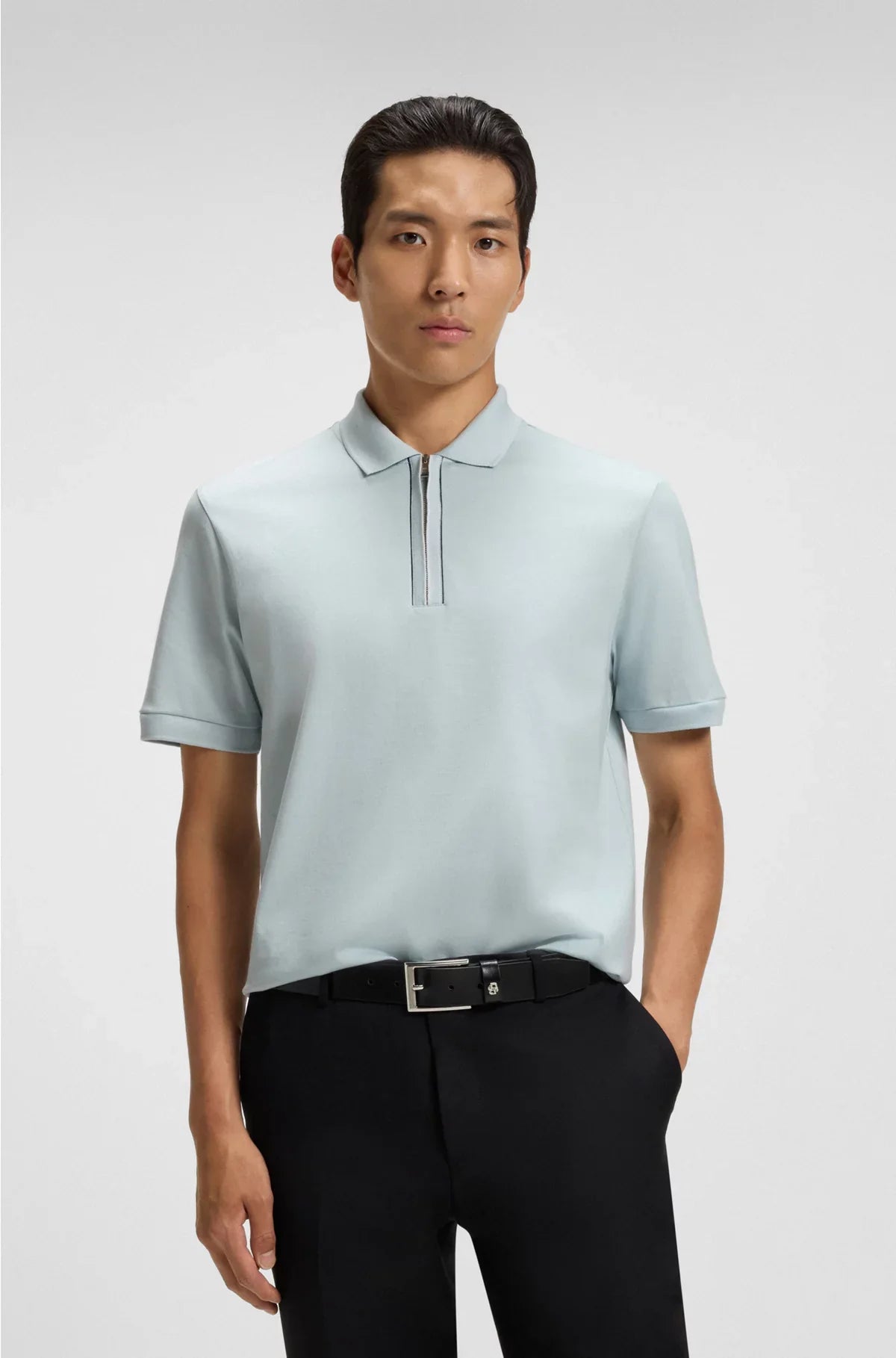 POLO IN COTONE MERCERIZZATO CON ABBOTTONATURA A ZIP