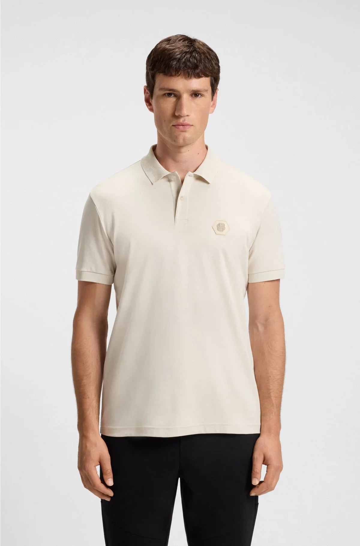 PIMA-COTTON POLO SHIRT WITH DOUBLE B MONOGRAM