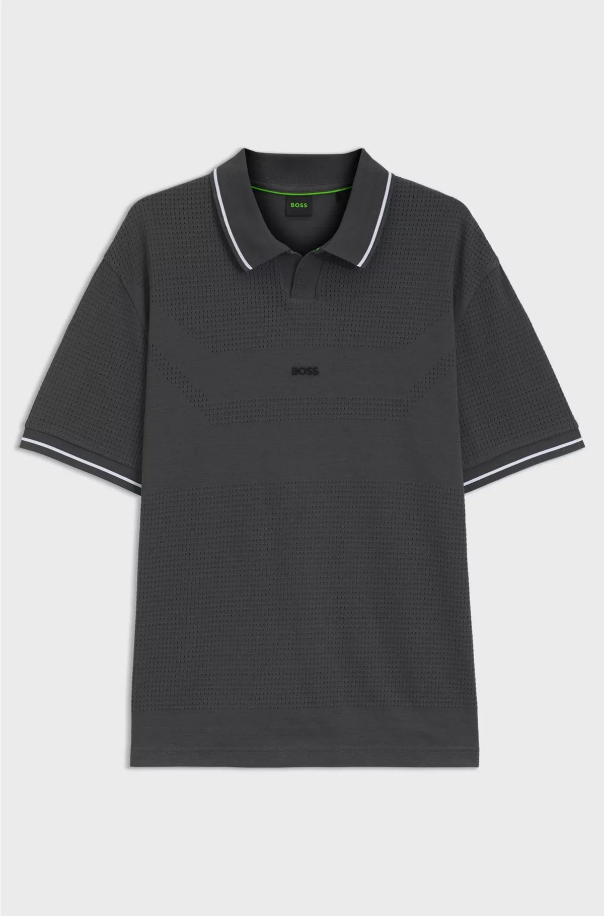 RELAXED-FIT POLO SHIRT IN COTTON WITH MESH PATTERN