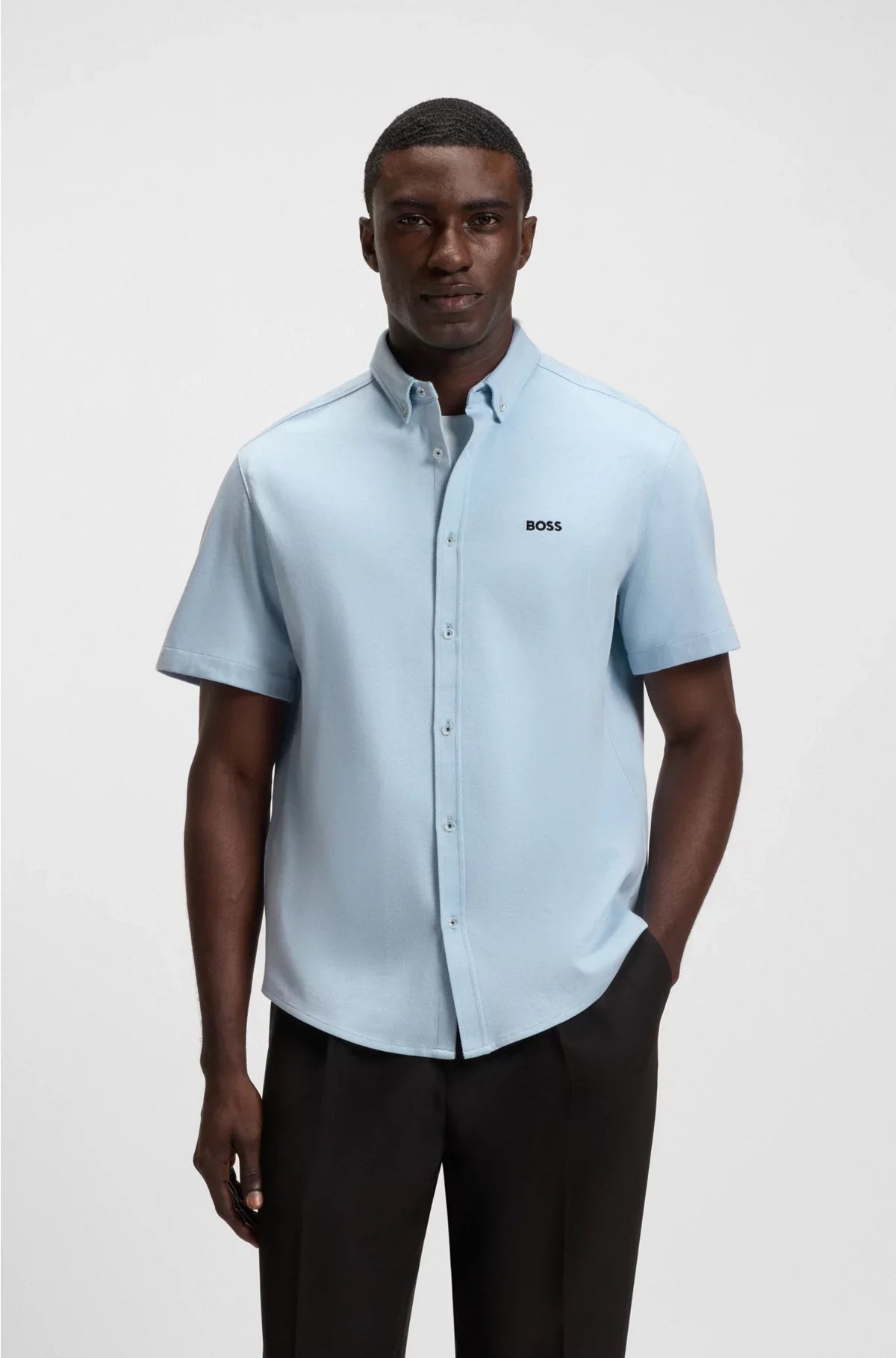 REGULAR-FIT SHIRT IN DYNAMIC COTTON JERSEY