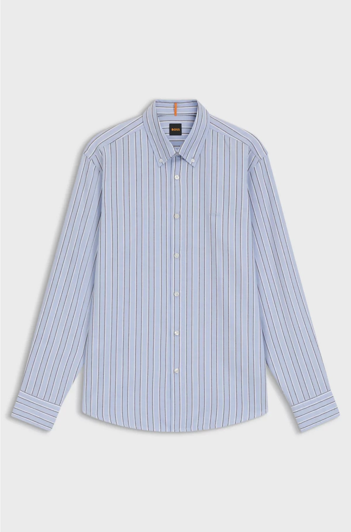 REGULAR-FIT SHIRT IN STRIPED STRETCH COTTON