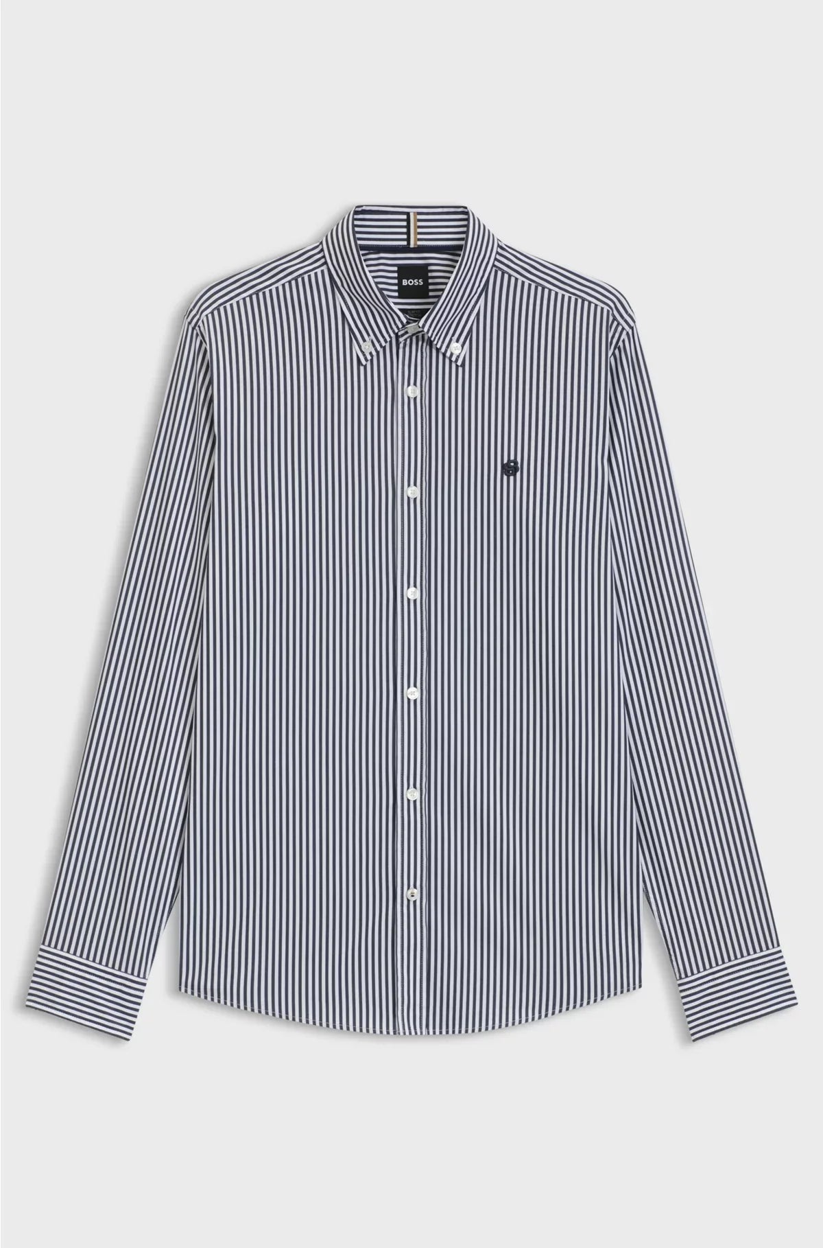 SLIM-FIT SHIRT IN A STRIPED COTTON BLEND
