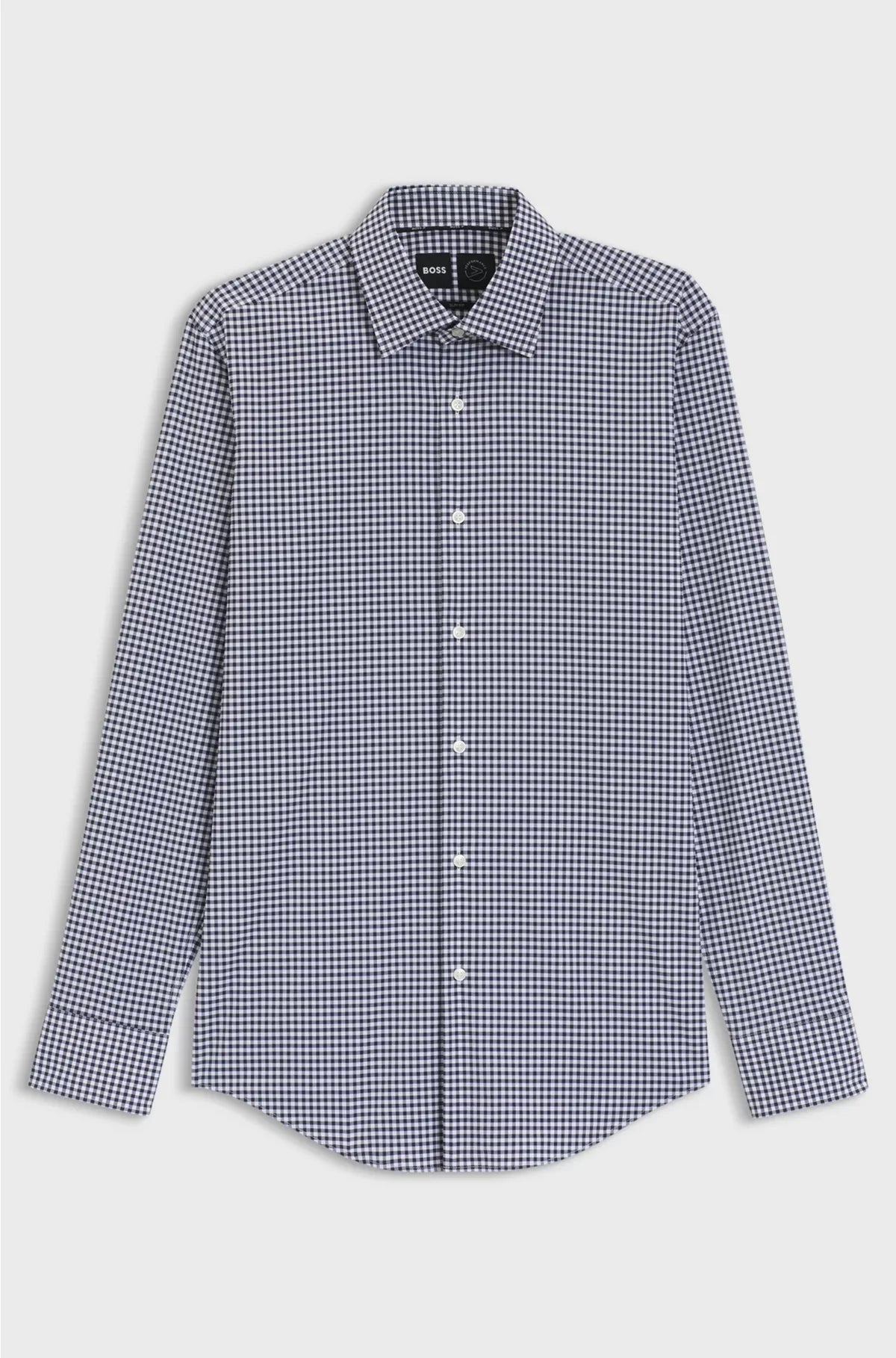 SLIM-FIT SHIRT IN CHECKED PERFORMANCE-STRETCH POPLIN