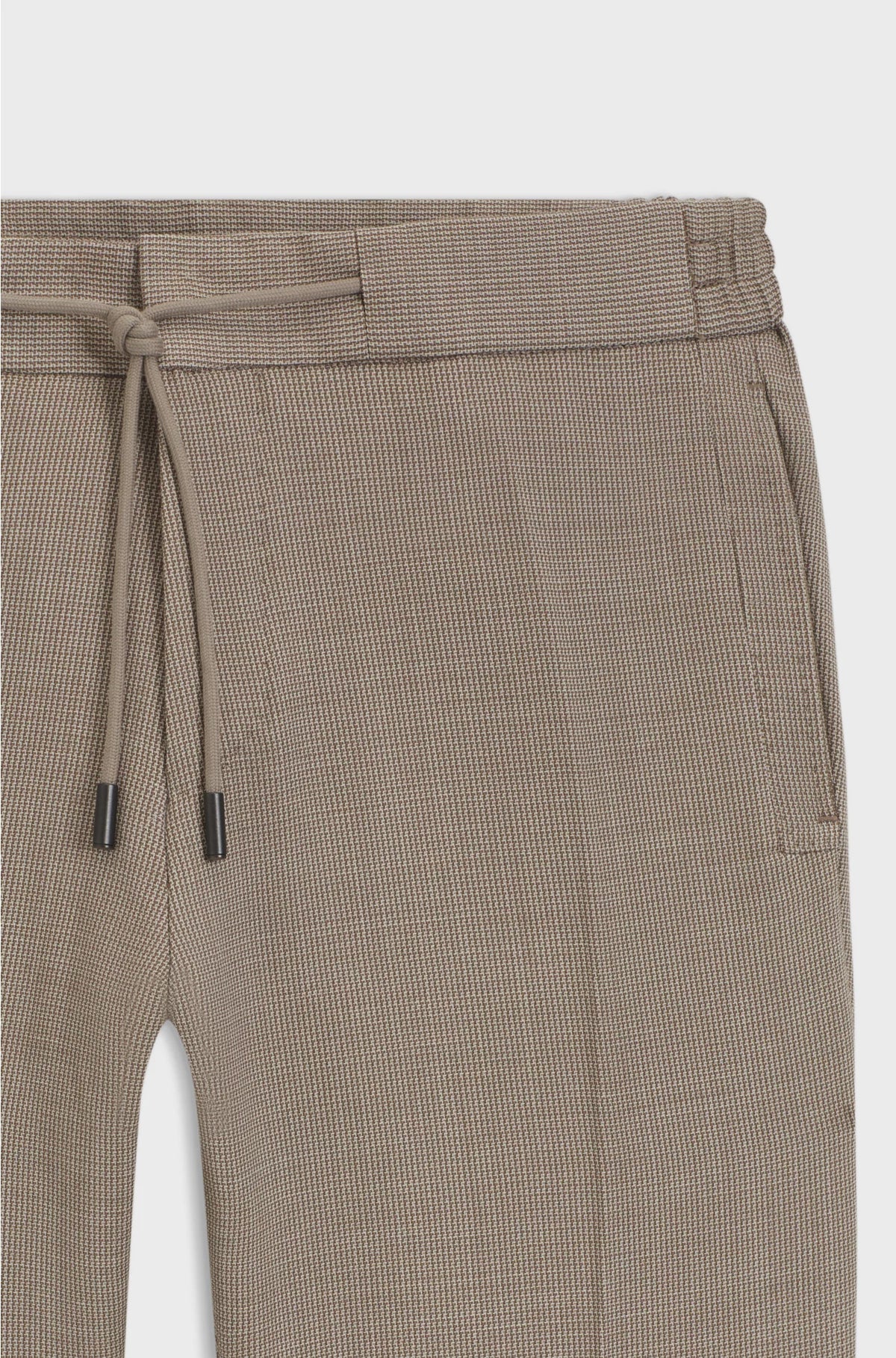 SLIM-FIT TROUSERS INMICRO-PATTERNED WOOL AND SILK
