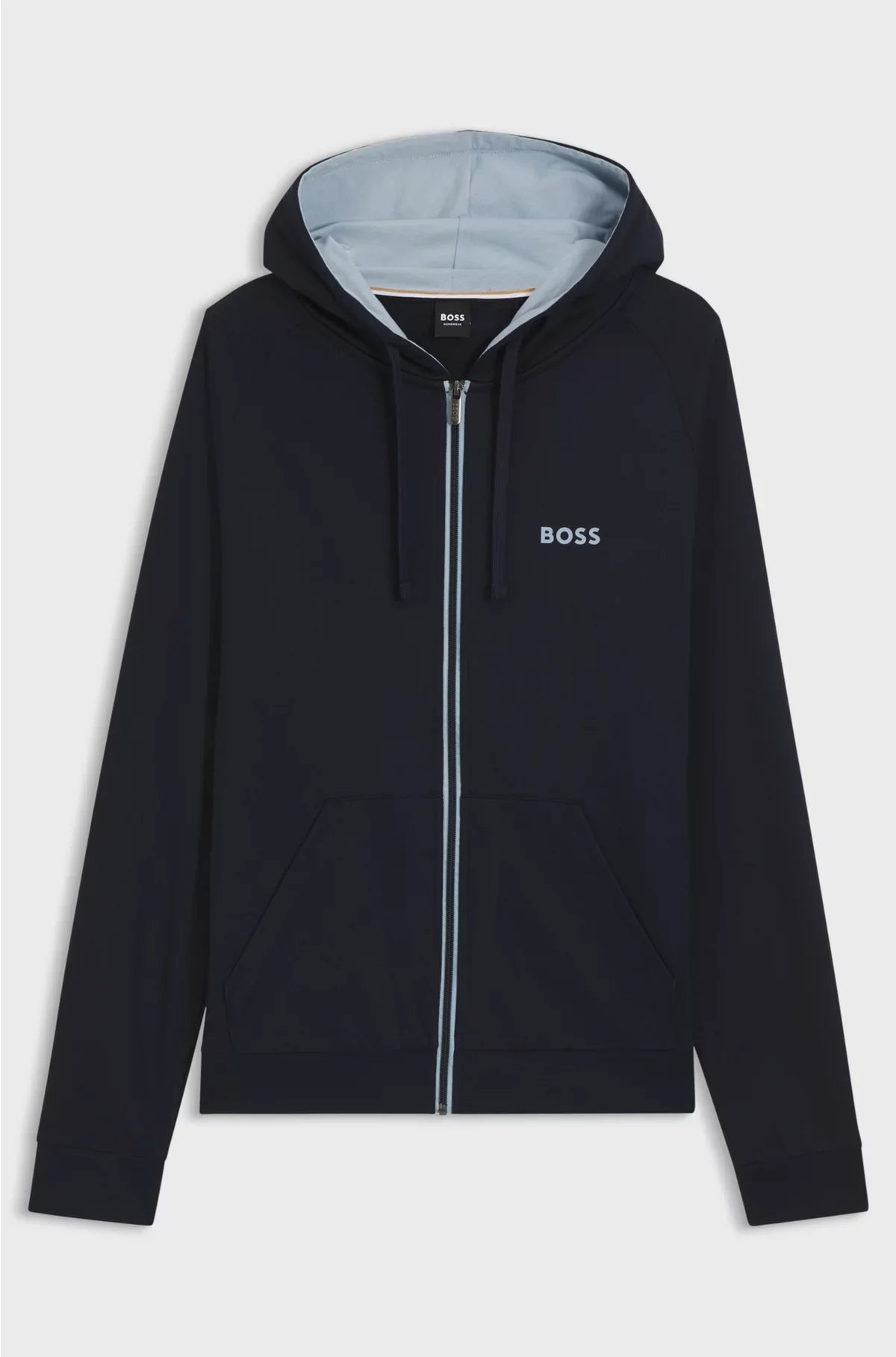 COTTON-TERRY HOODIE WITH CONTRAST ZIP
