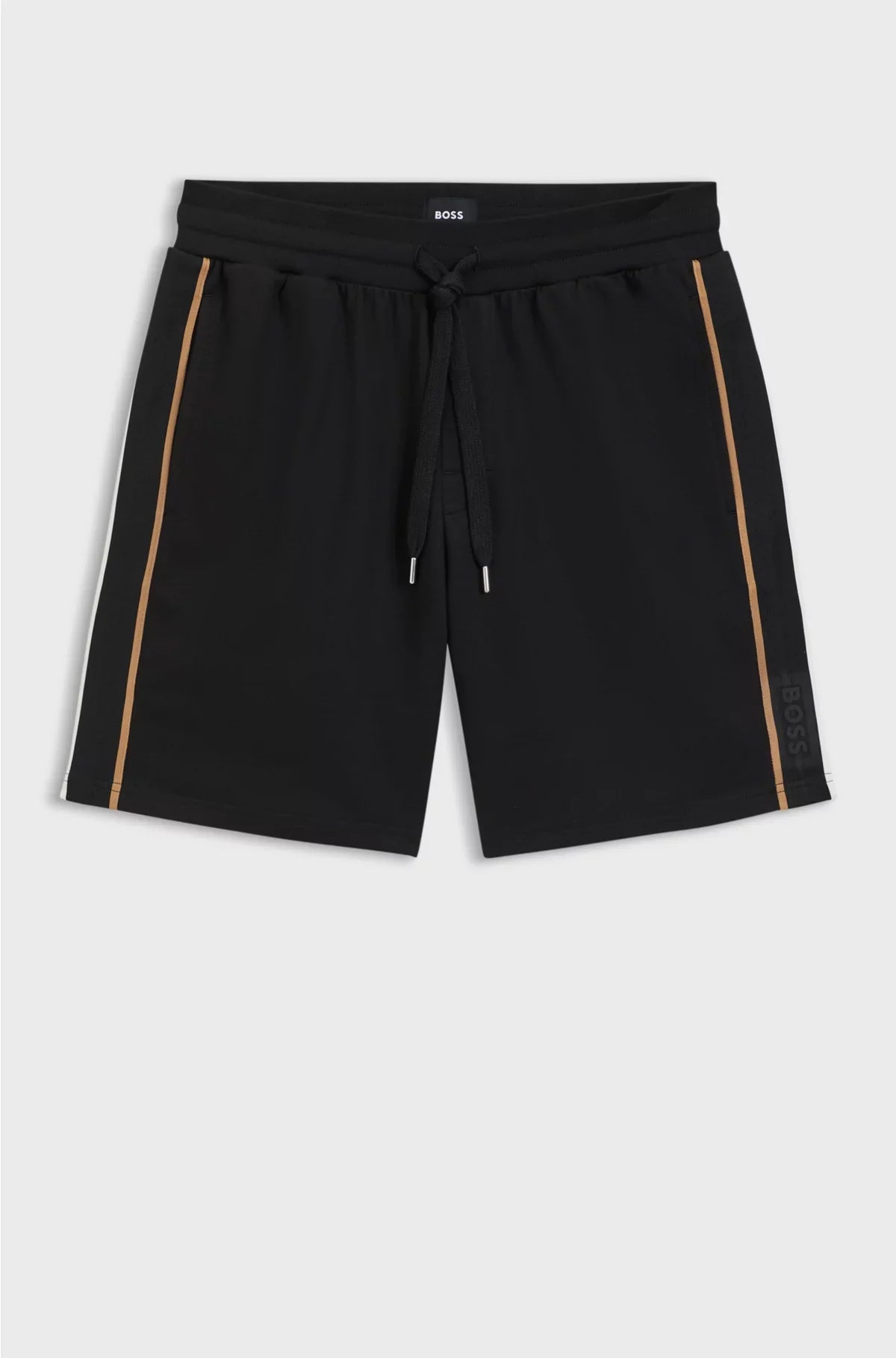 DRAWSTRING SHORTS IN COTTON TERRY WITH TAPE TRIMS