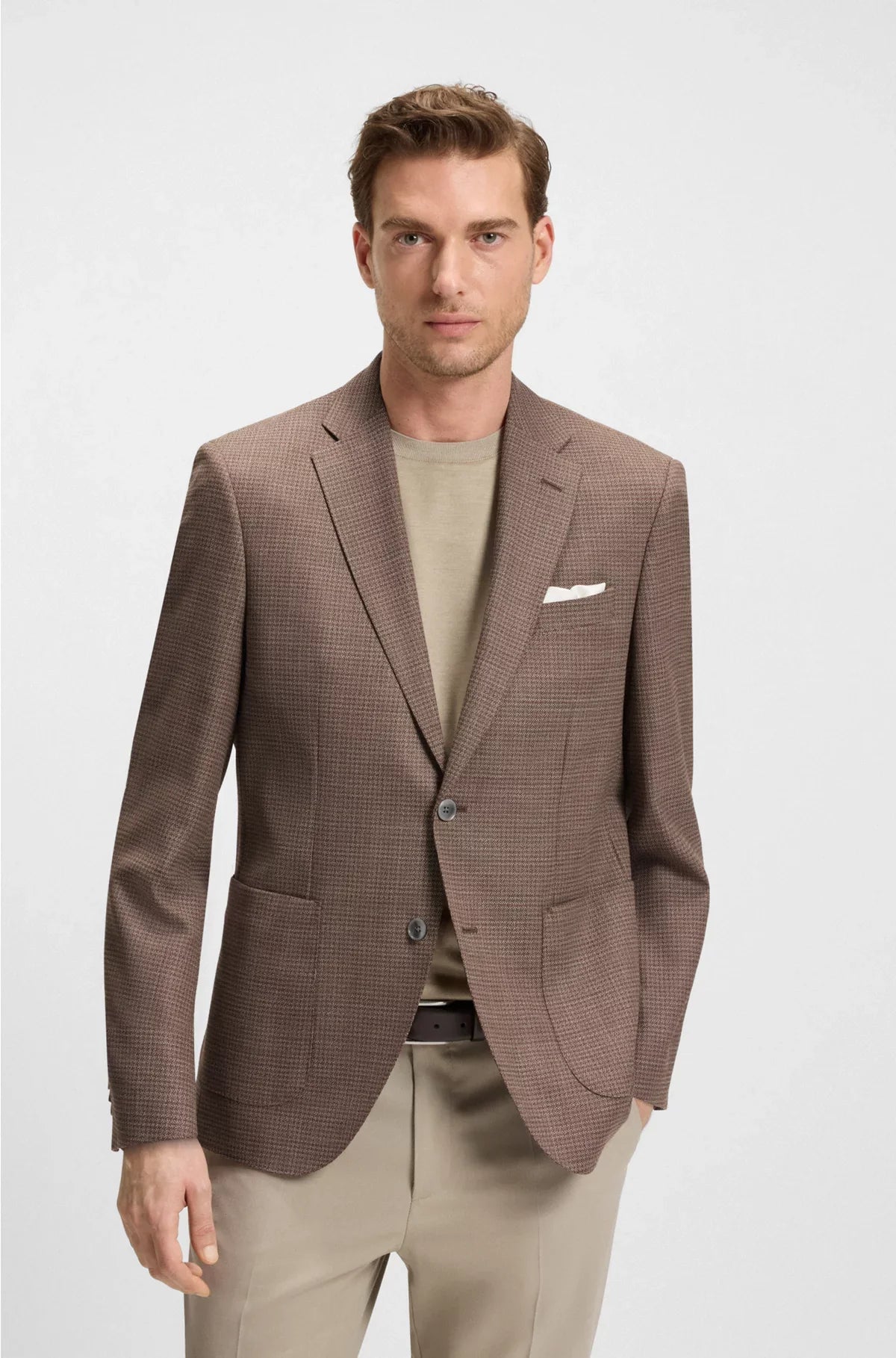 REGULAR-FIT BLAZER IN A PATTERNED WOOL BLEND