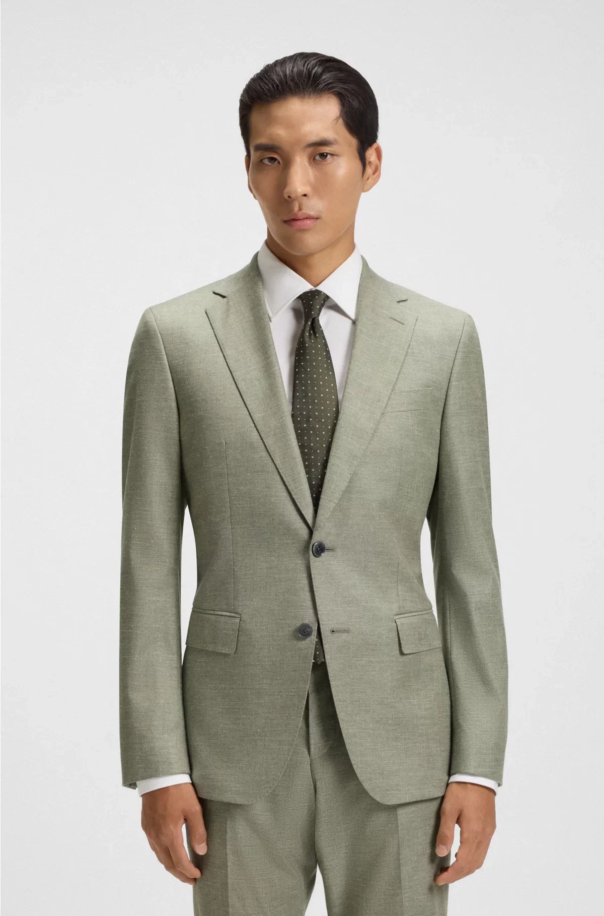 SLIM-FIT BLAZER IN PATTERNED STRETCH FABRIC