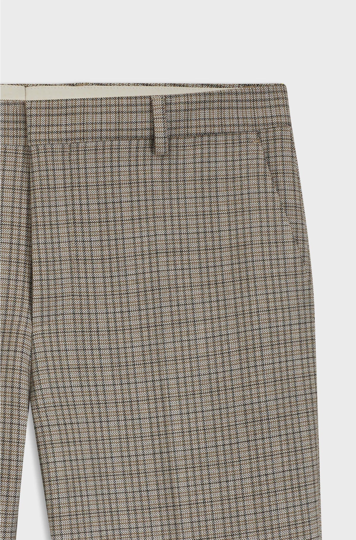 RELAXED-FIT TROUSERS IN CHECKED STRETCH FABRIC
