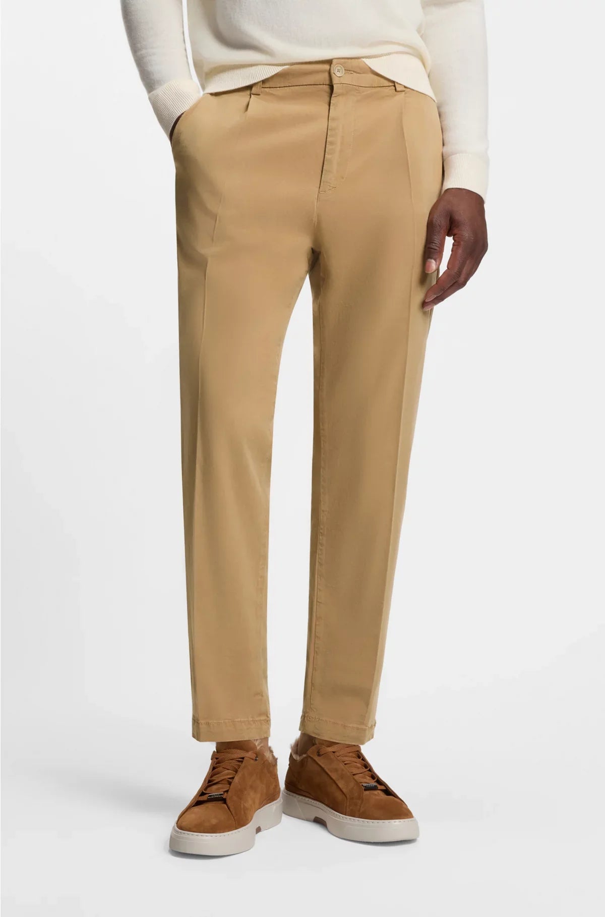 TAPERED-FIT TROUSERS IN STRETCH TWILL