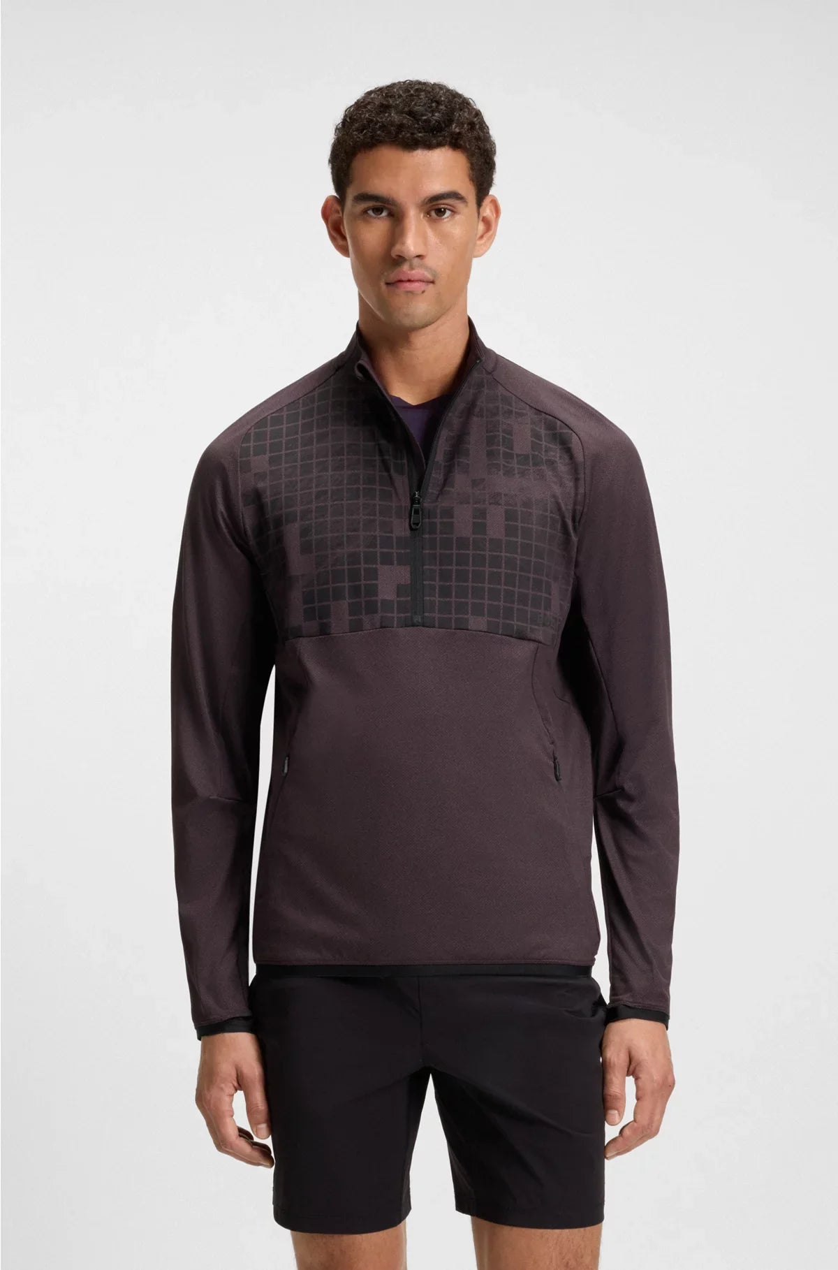 ACTIVE HALF-ZIP SWEATSHIRT IN PRINTED QUICK-DRY FABRIC