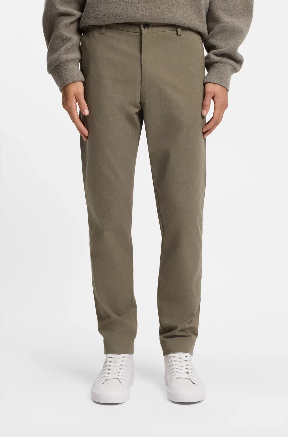MODERN-FIT TROUSERS IN BRUSHED TWILL