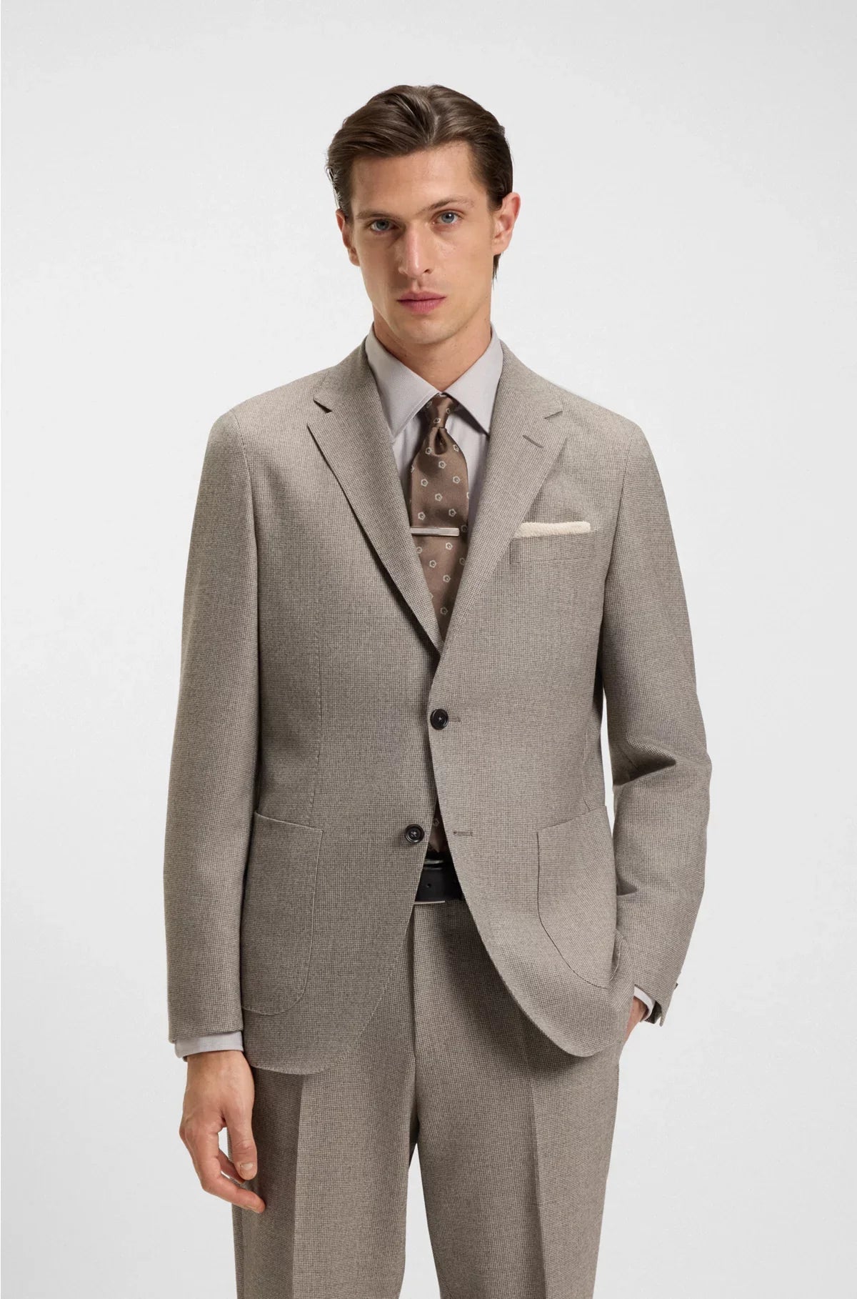 SLIM-FIT BLAZER INMICRO-PATTERNED VIRGIN WOOL