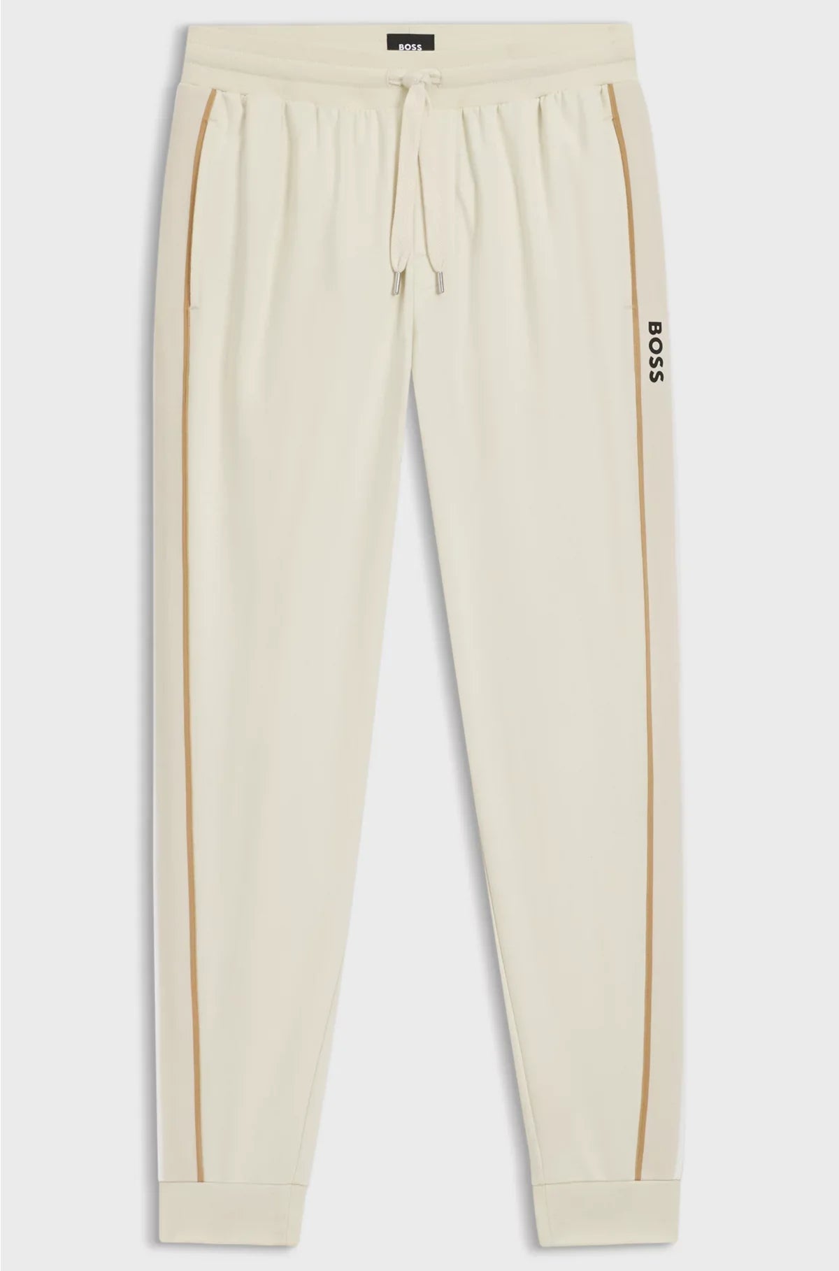 COTTON-TERRY TRACKSUIT BOTTOMS WITH TAPE AND LOGO
