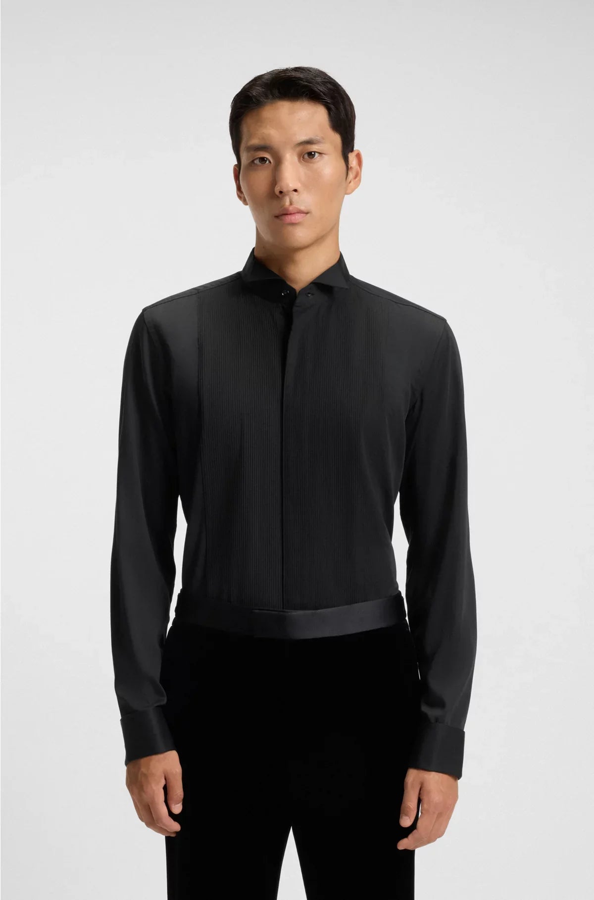 SLIM-FIT SHIRT IN EASY-IRON COTTON SATIN