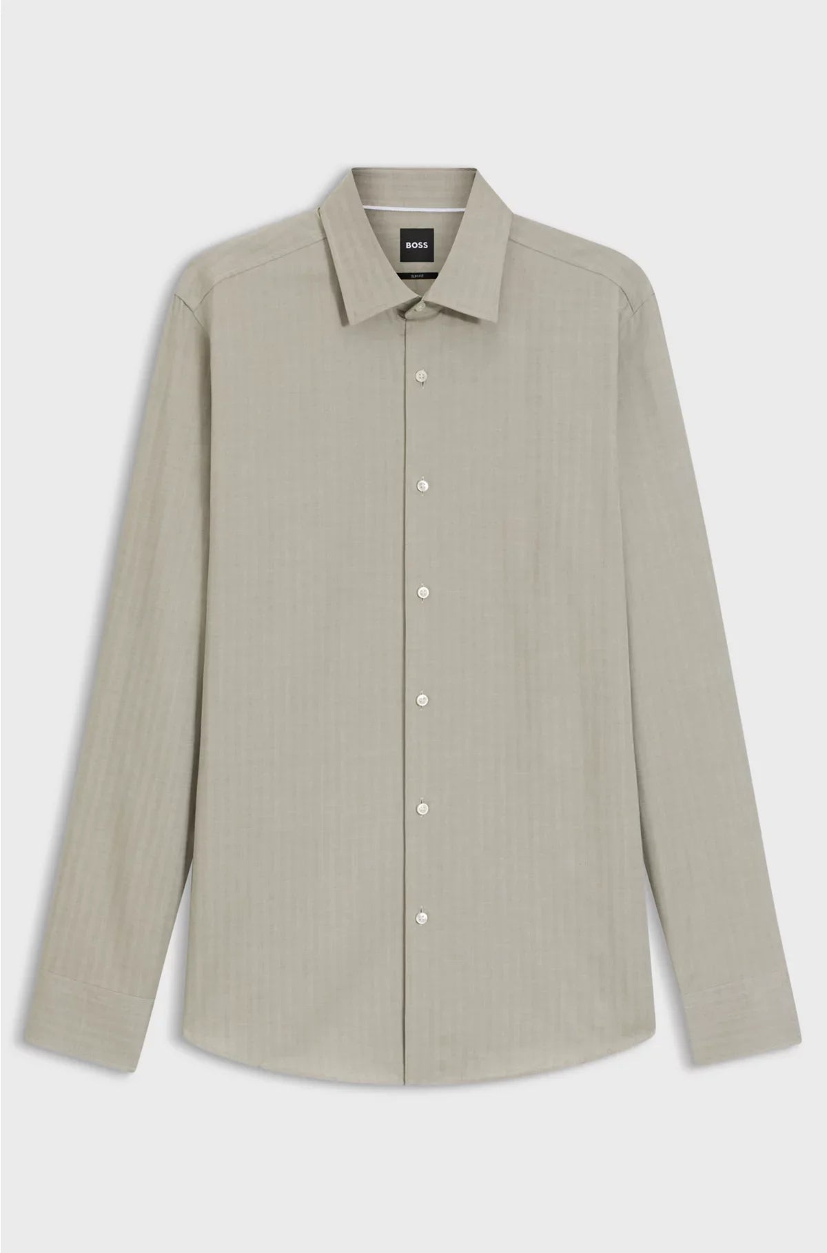SLIM-FIT SHIRT IN HERRINGBONE TWILL